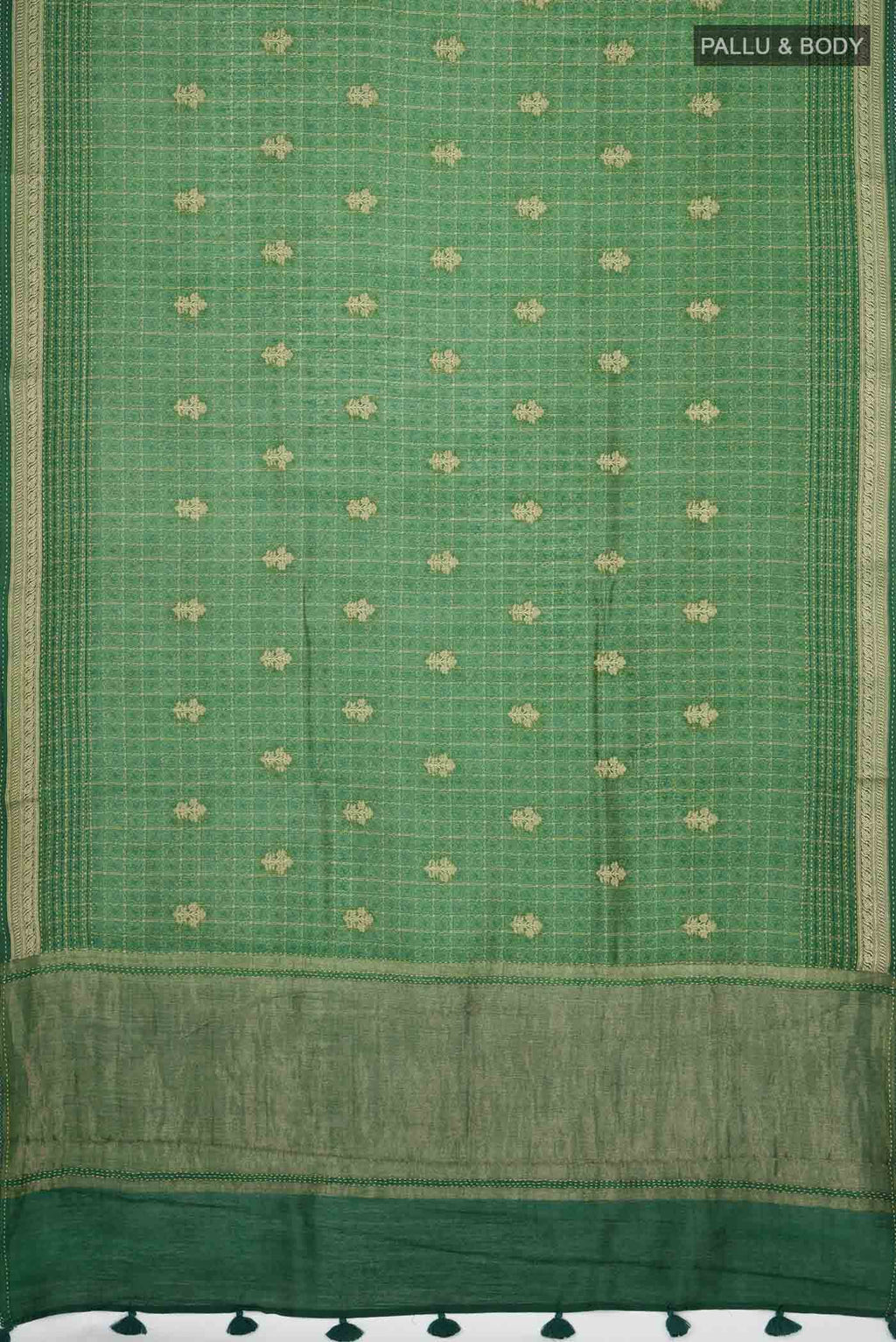 Green Bhagalpuri Tussar Silk Saree