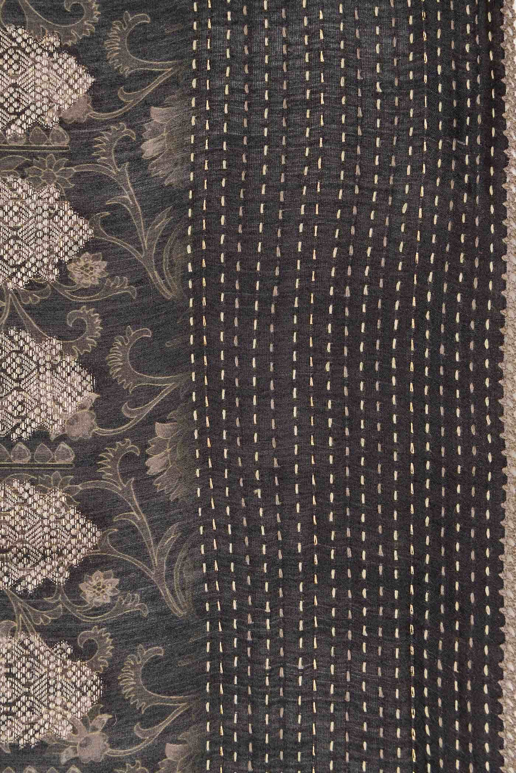 Black Tussar Silk Saree