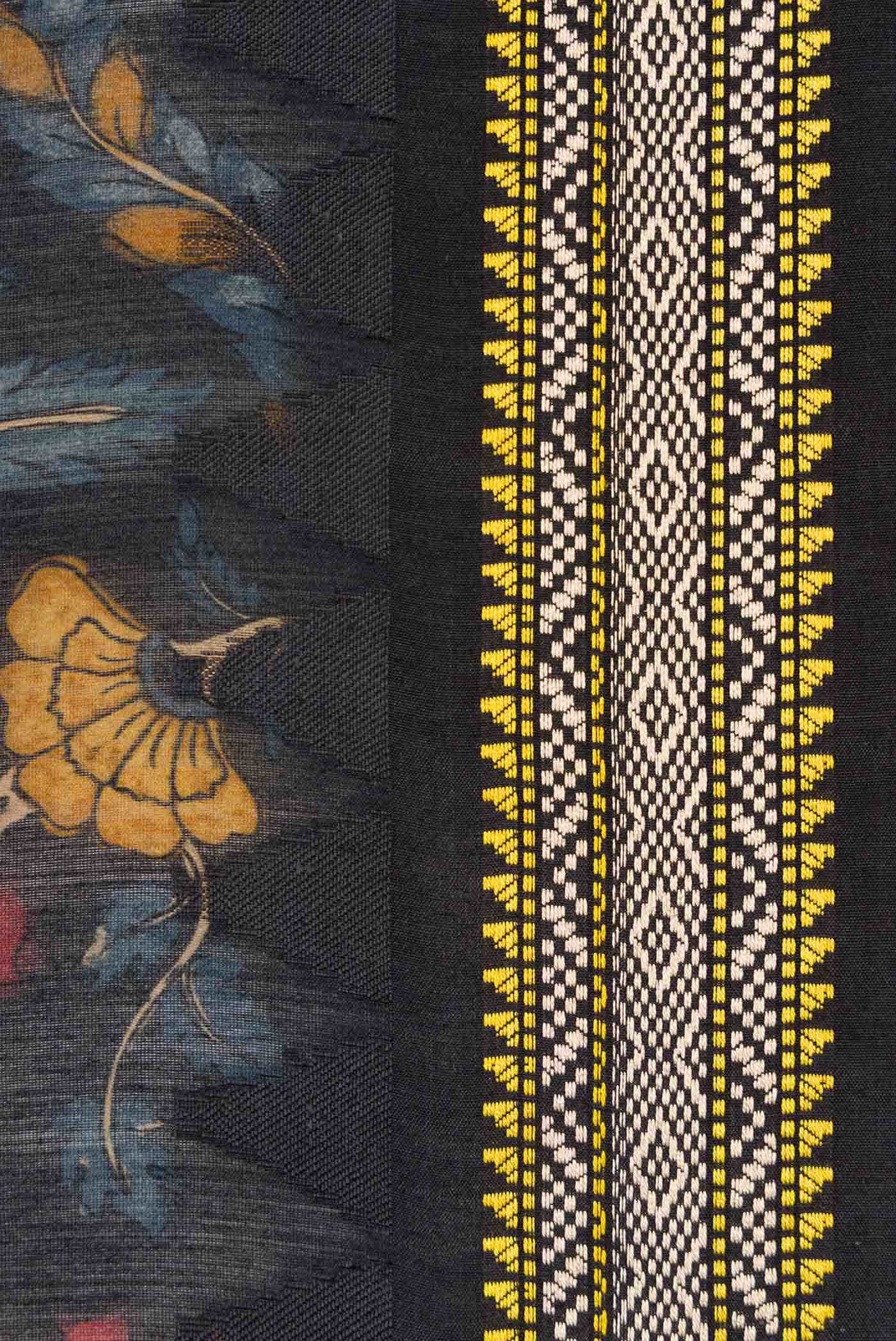 Black Tussar Silk Saree