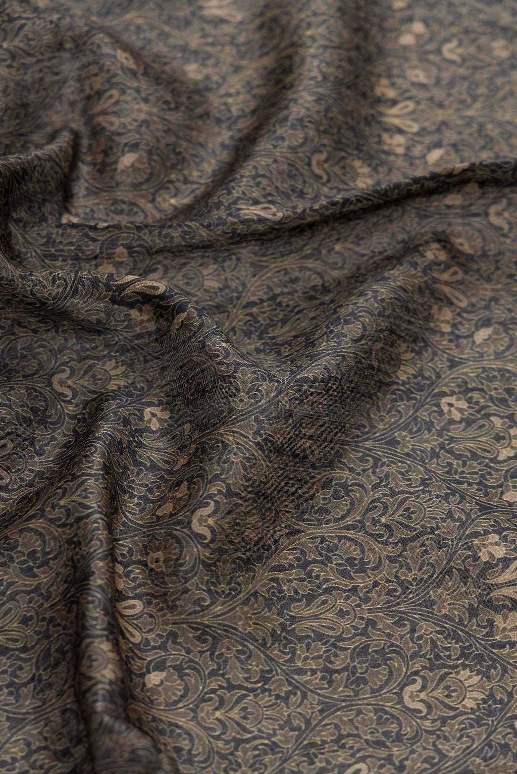 Navy Blue Tussar Silk Saree