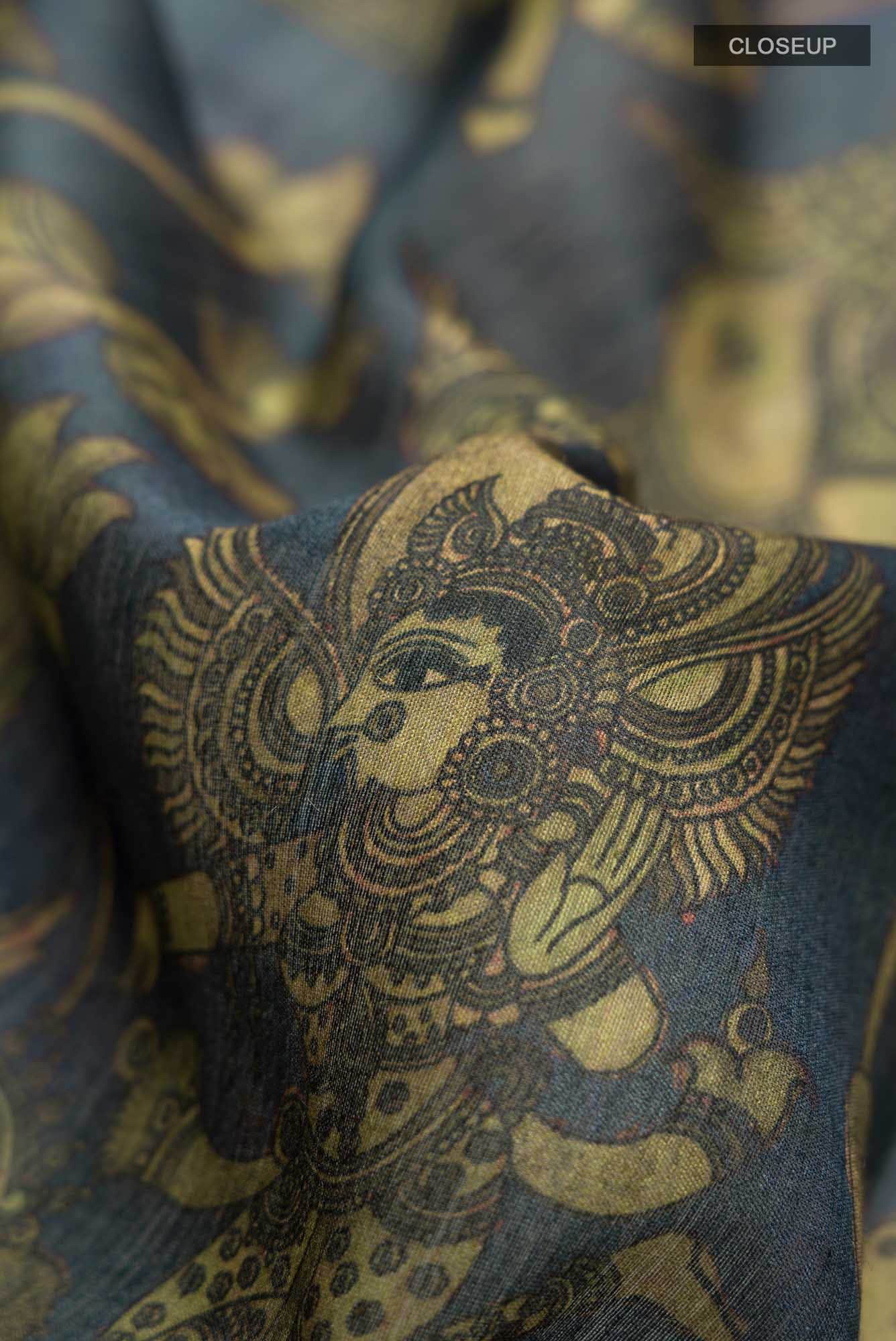 Blue Bhagalpuri Tussar Silk Saree