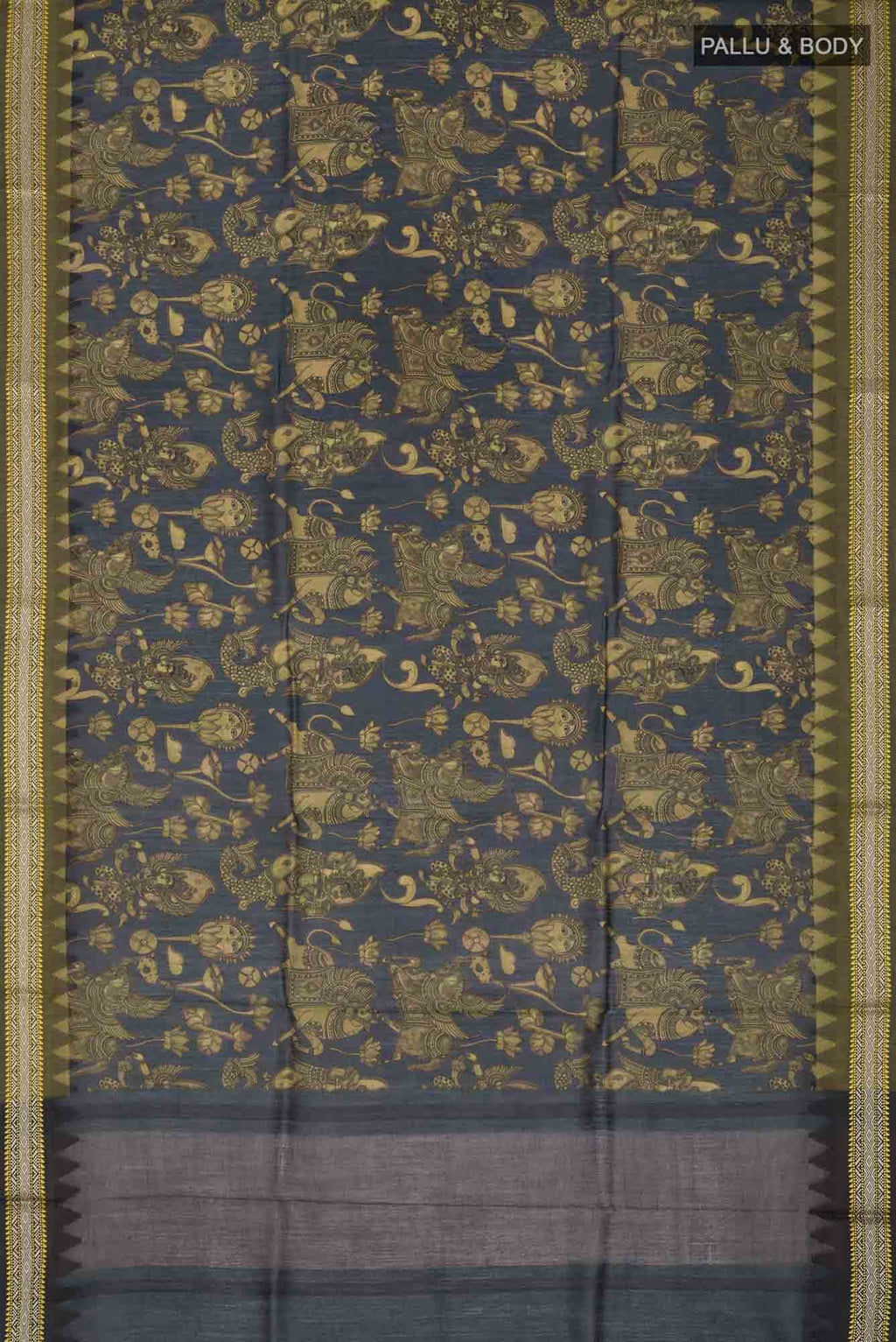 Blue Bhagalpuri Tussar Silk Saree