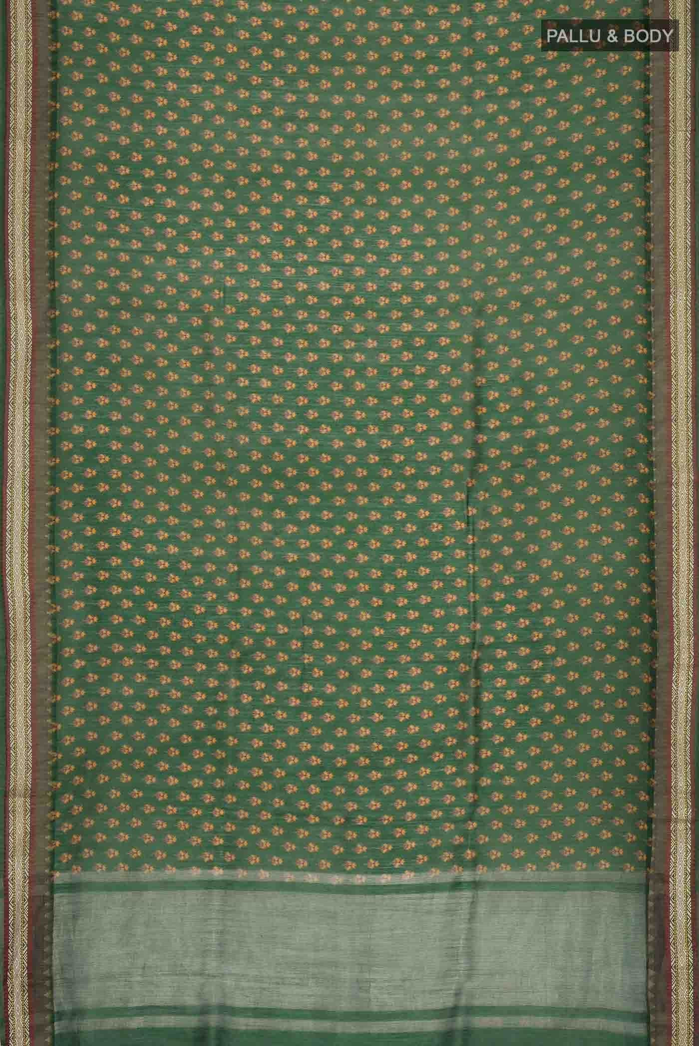 Green Bhagalpuri Tussar Silk Saree