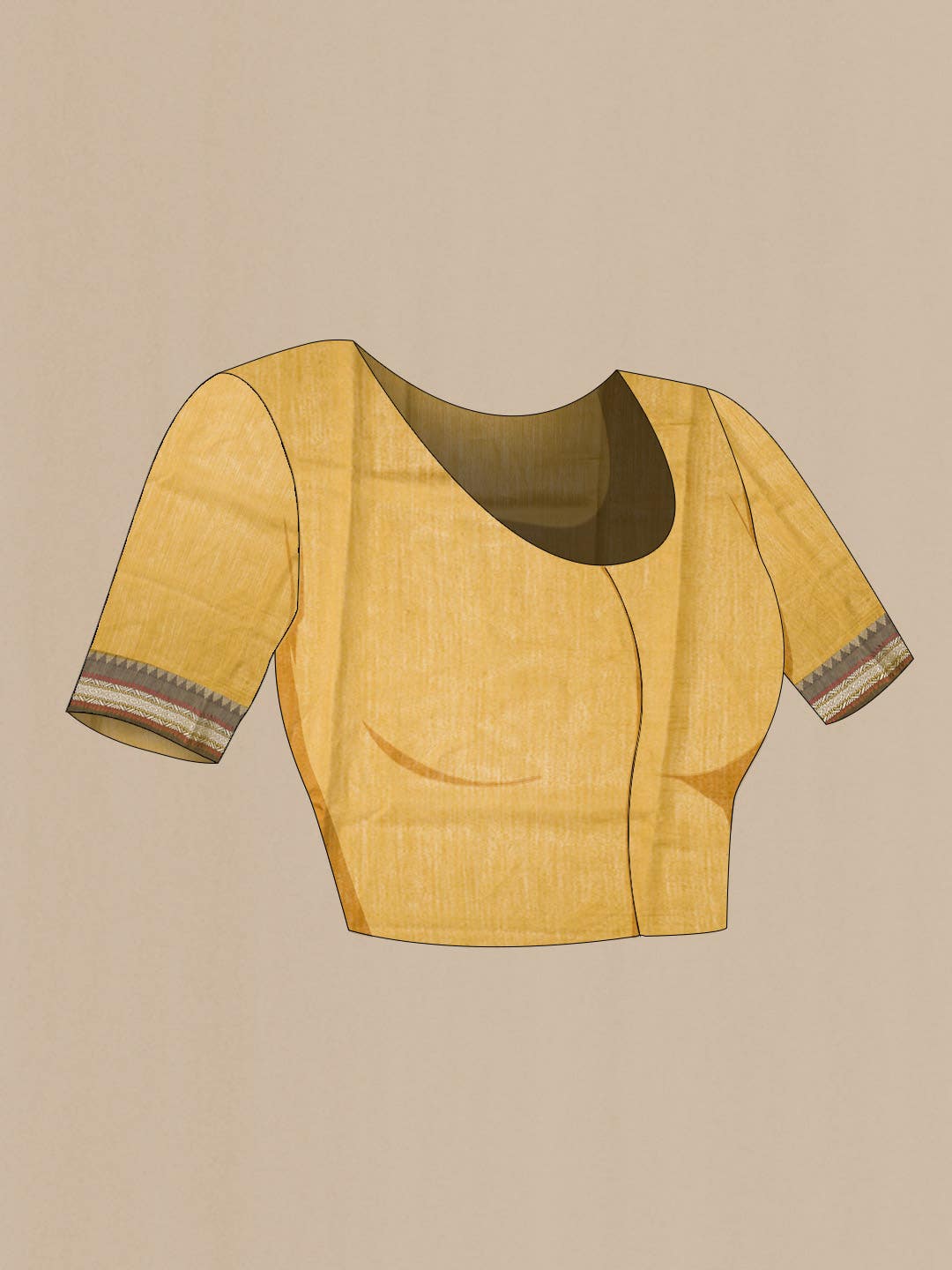 Mustard Tussar Silk Saree