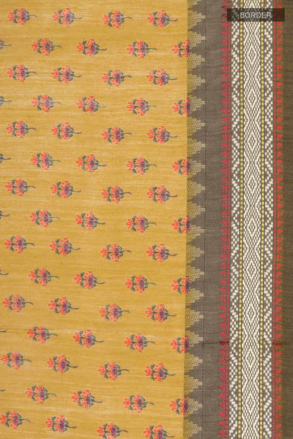 Mustard Tussar Silk Saree