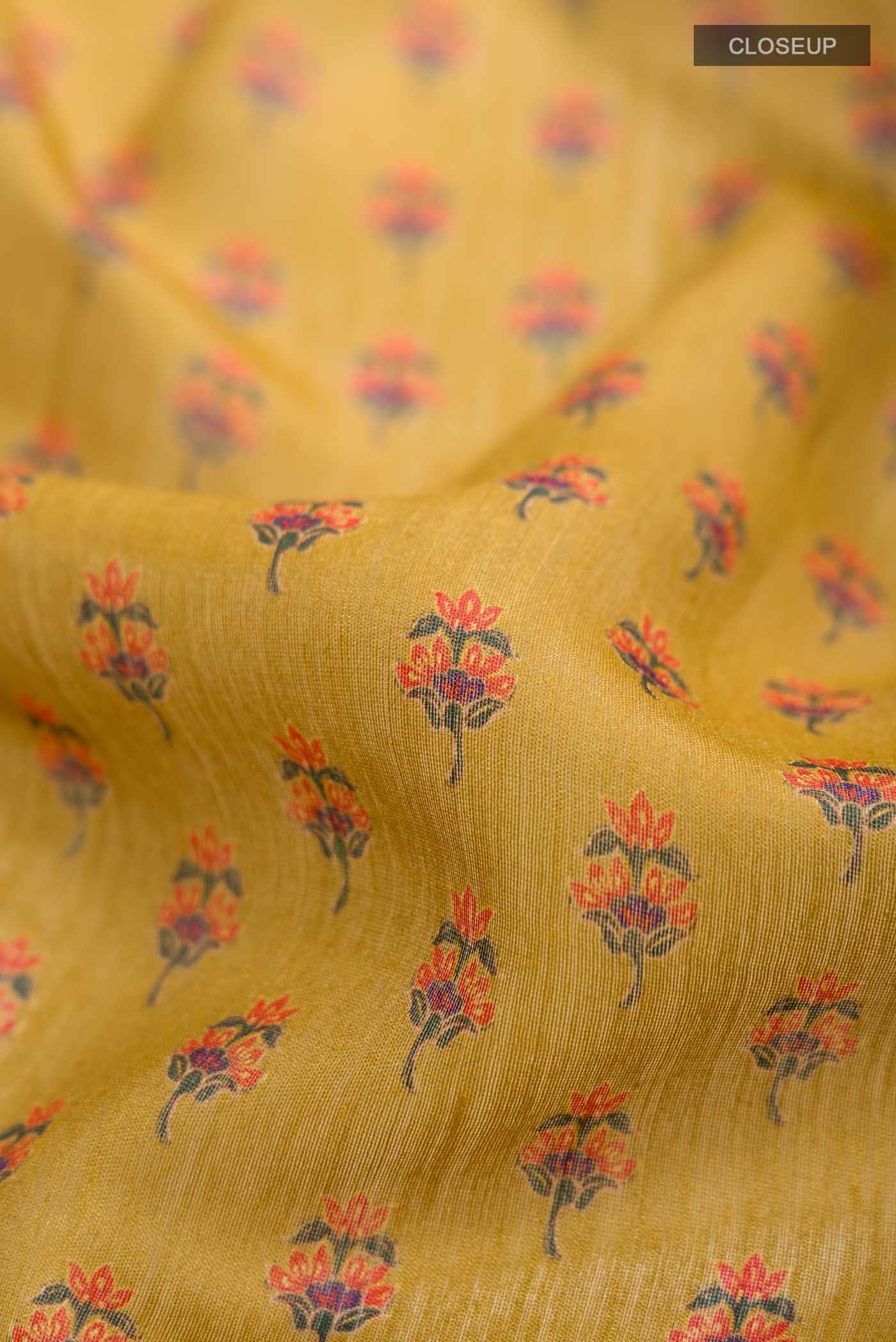 Mustard Tussar Silk Saree