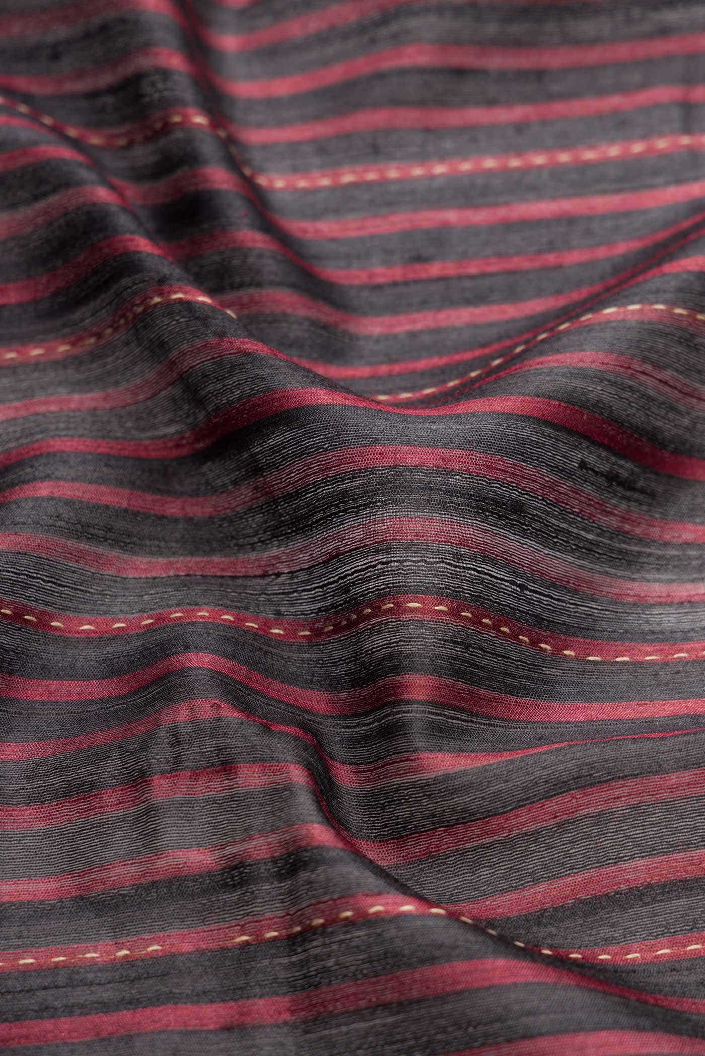 Black Tussar Silk Saree
