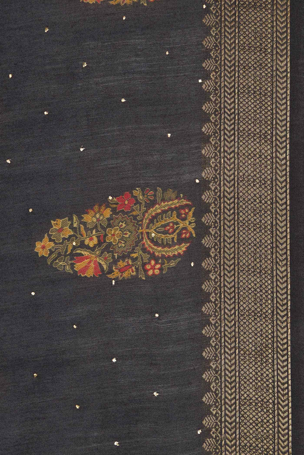 Black Tussar Silk Saree