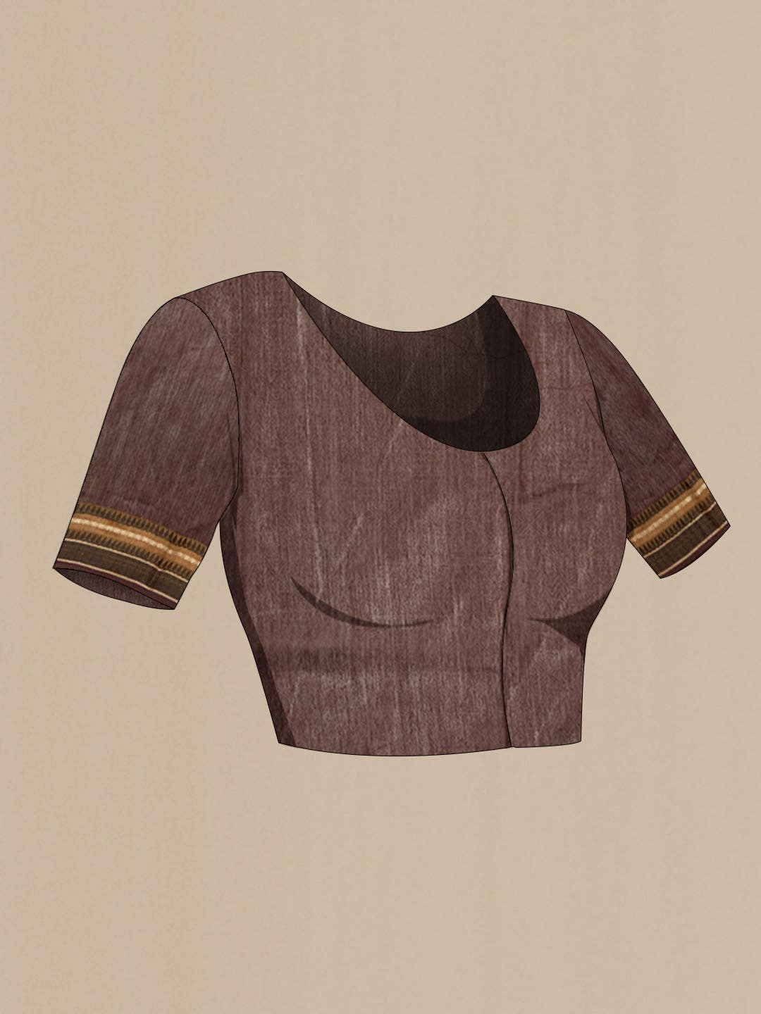 Brown Tussar Silk Saree