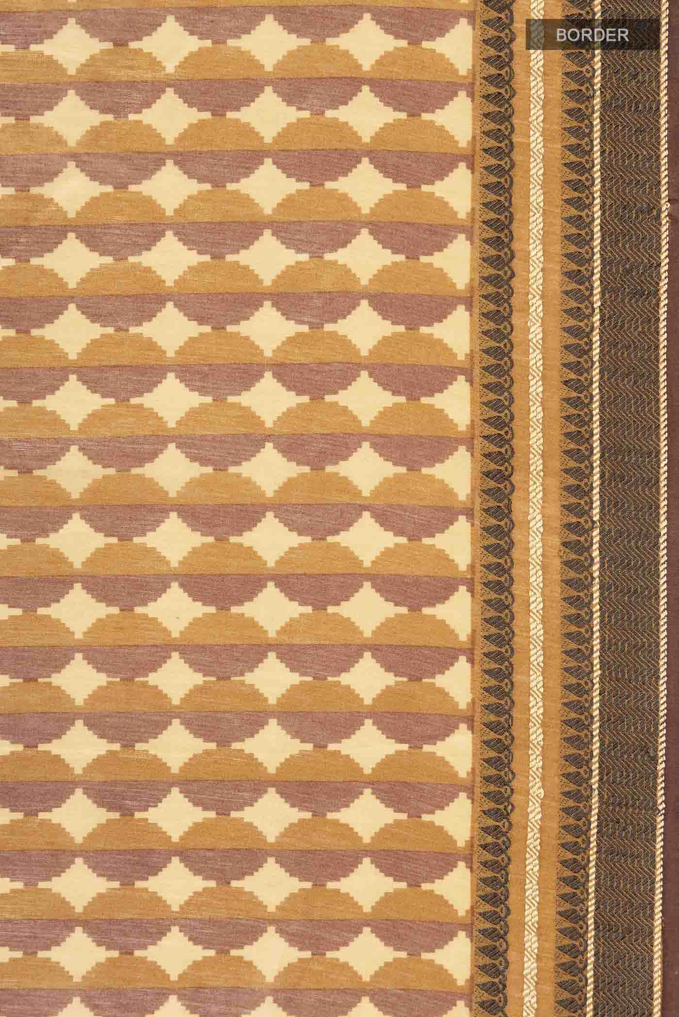 Brown Tussar Silk Saree