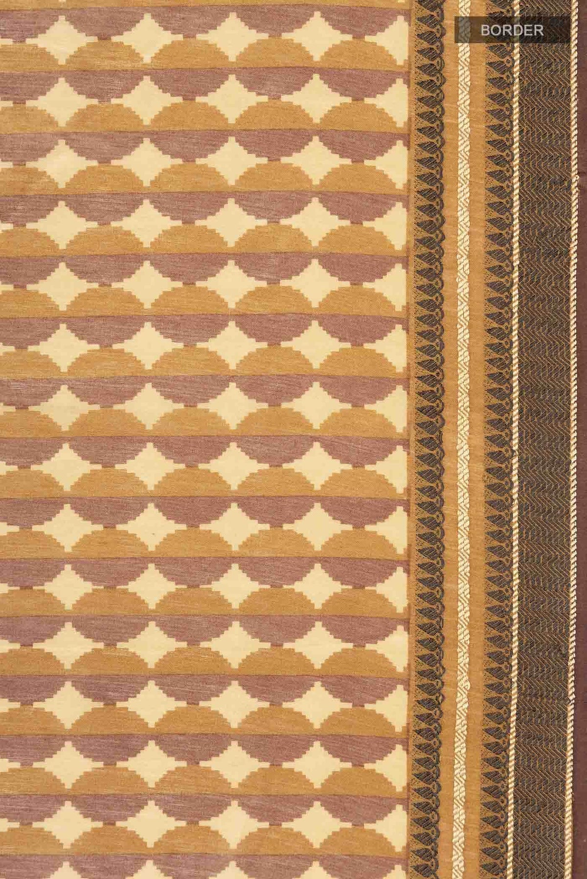 Brown Tussar Silk Saree