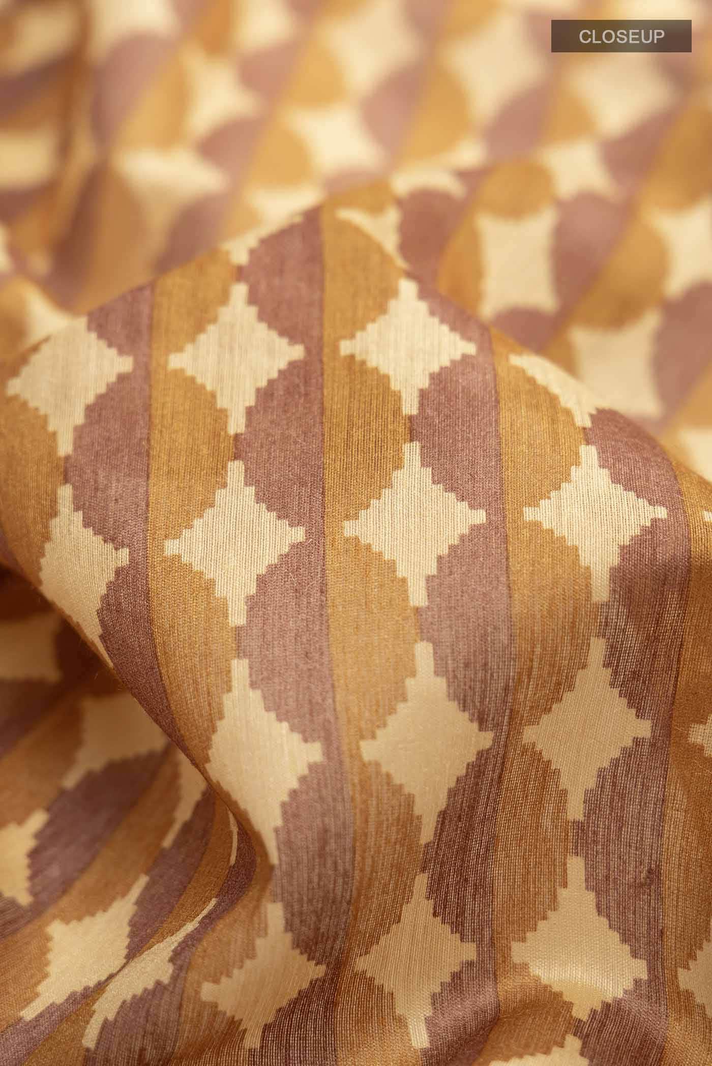 Brown Tussar Silk Saree