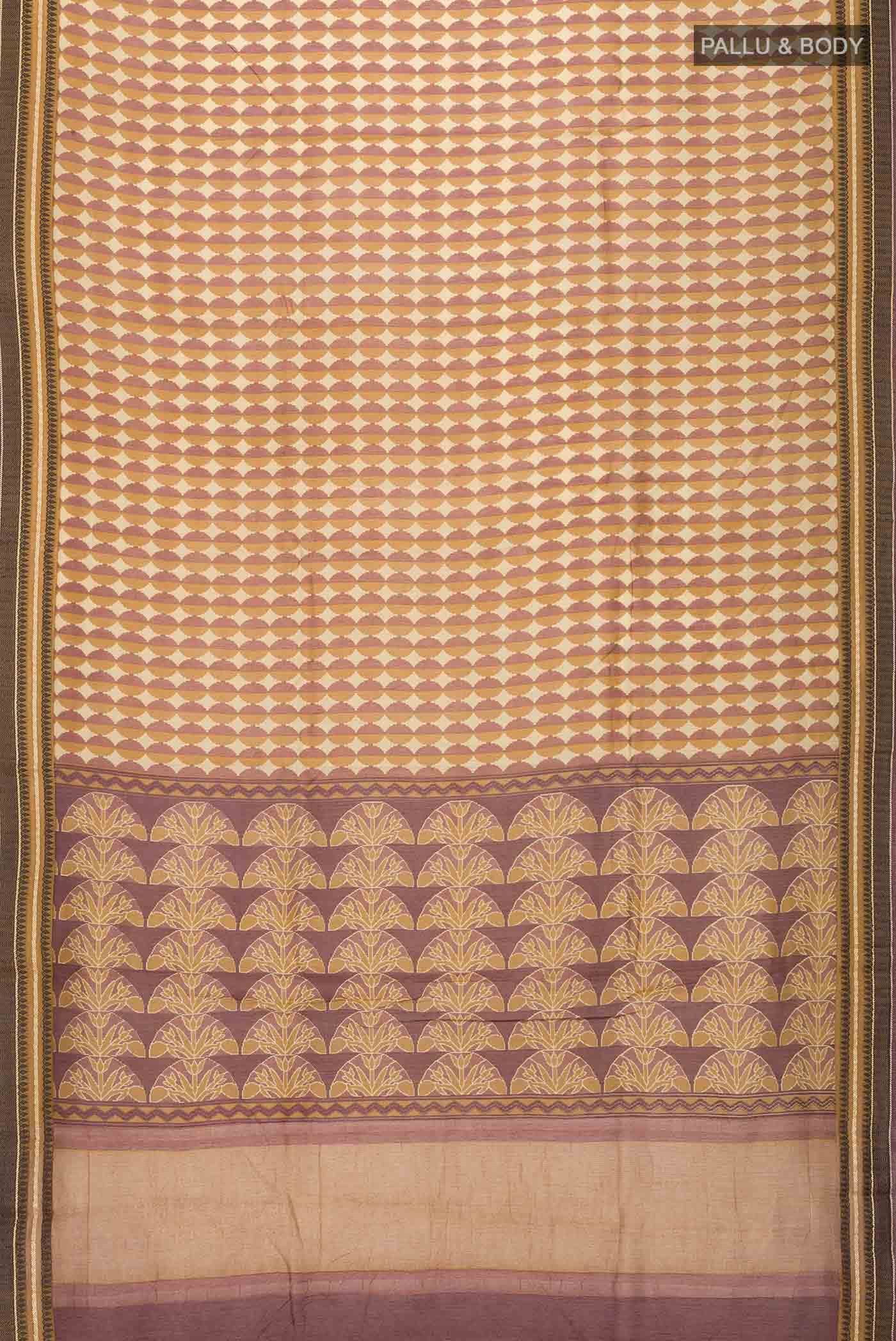 Brown Tussar Silk Saree