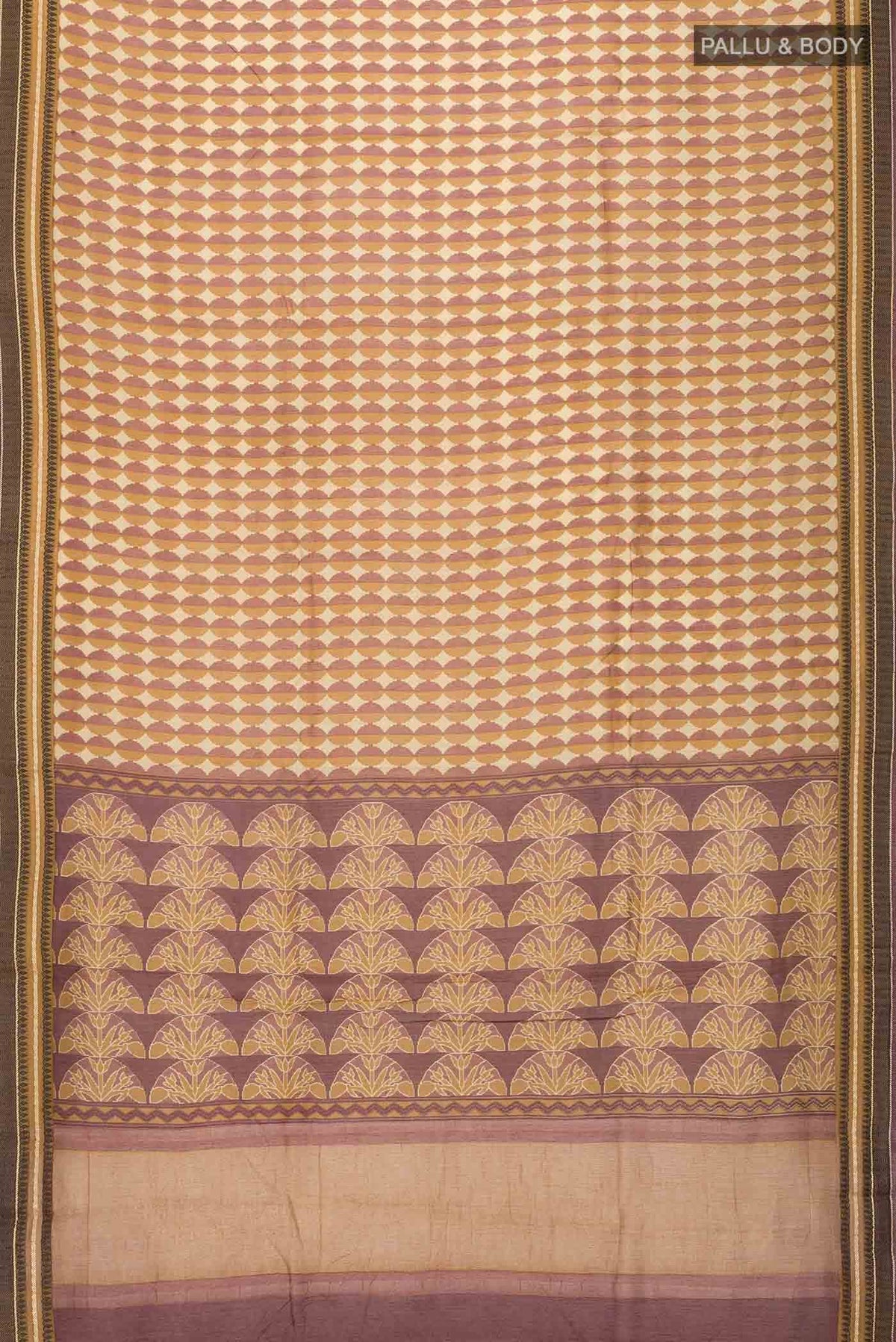 Brown Tussar Silk Saree