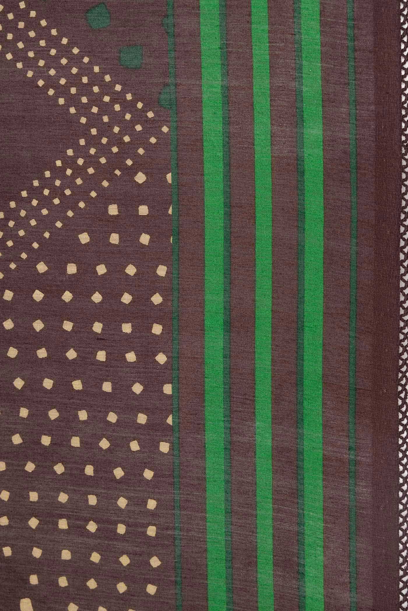 Coffee Brown Dual Tone Jute Silk Saree