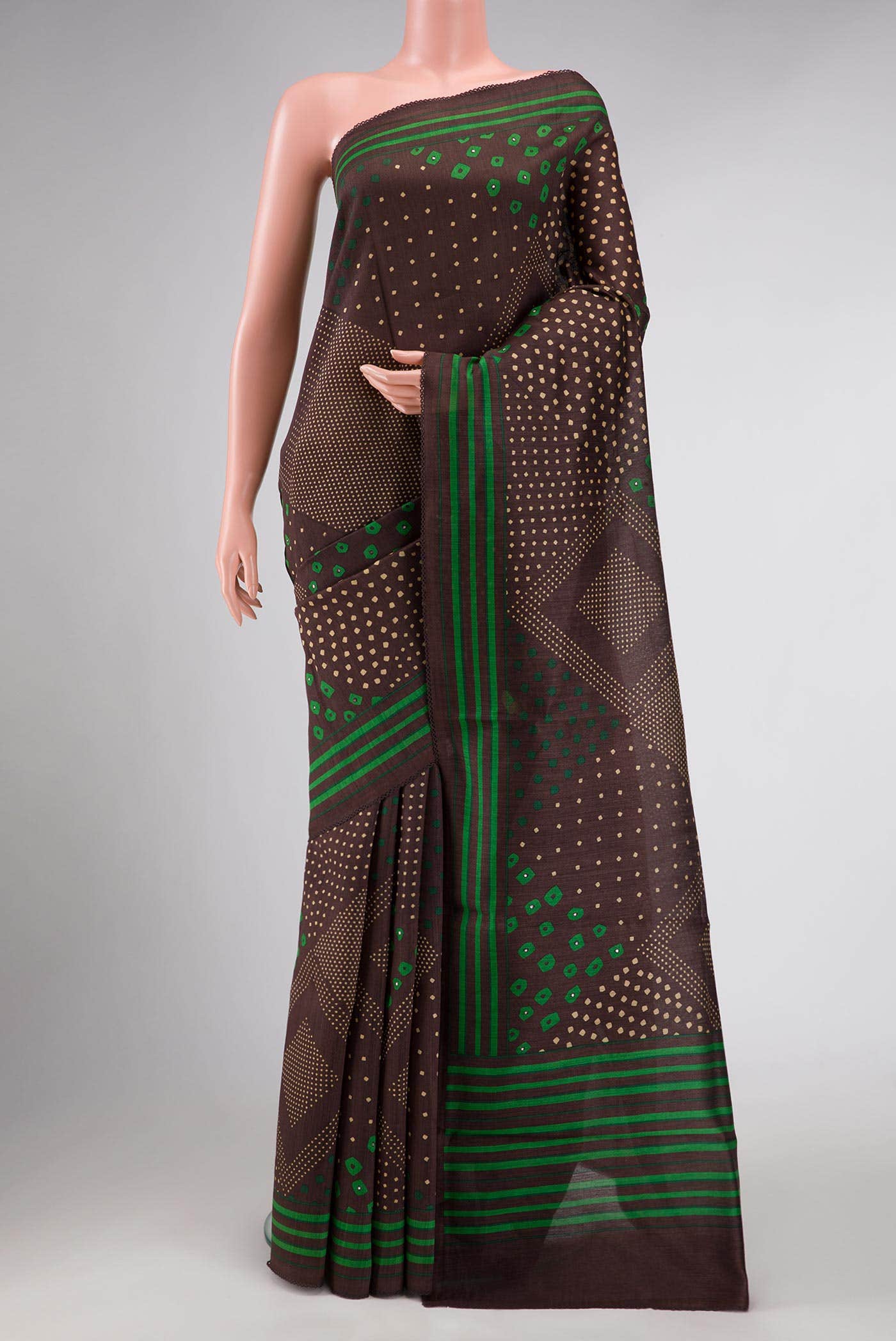 Coffee Brown Dual Tone Jute Silk Saree