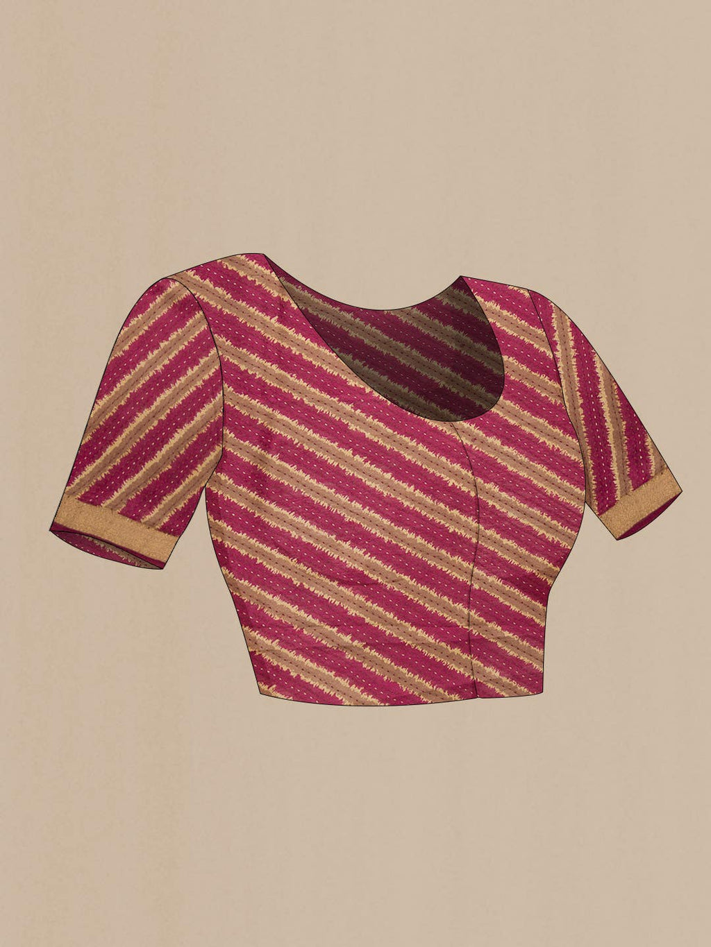 Magenta Tussar Silk Saree