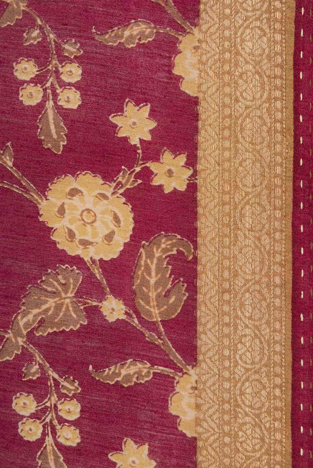Magenta Tussar Silk Saree
