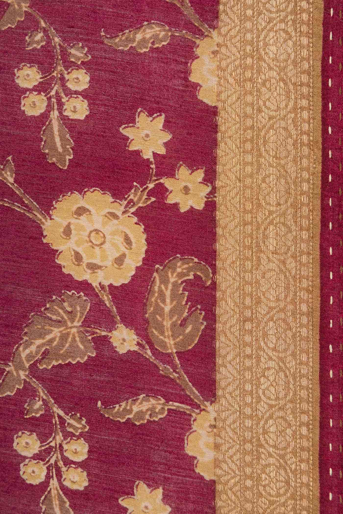 Magenta Tussar Silk Saree