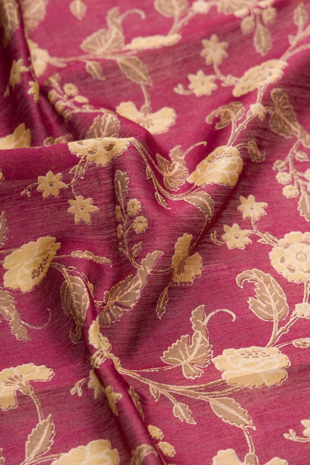 Magenta Tussar Silk Saree