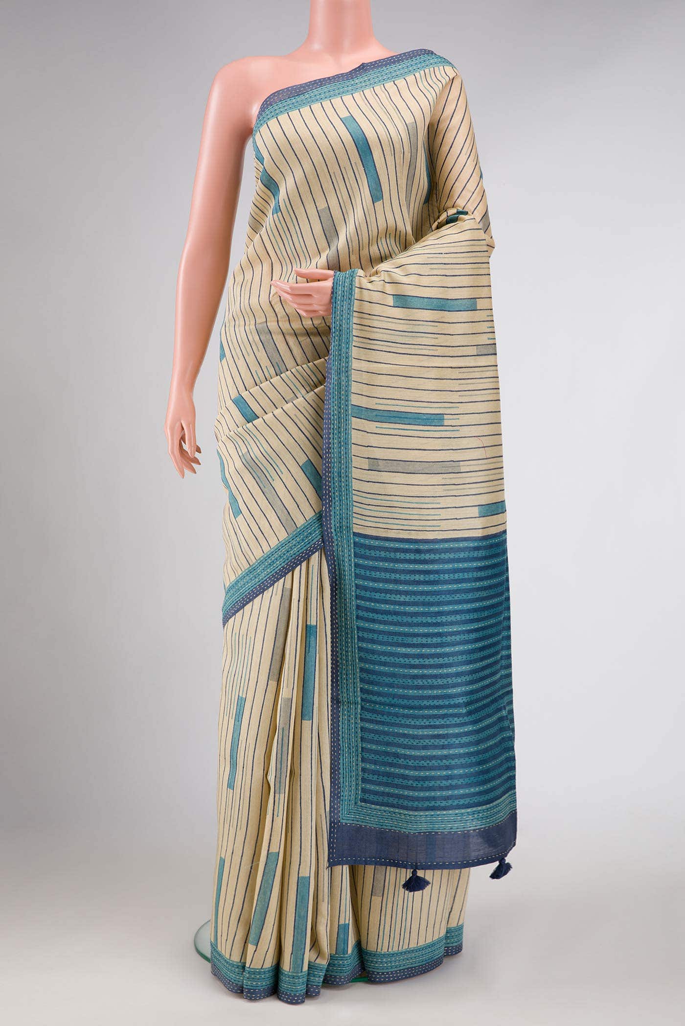 Sandal Dual Tone Jute Silk Saree