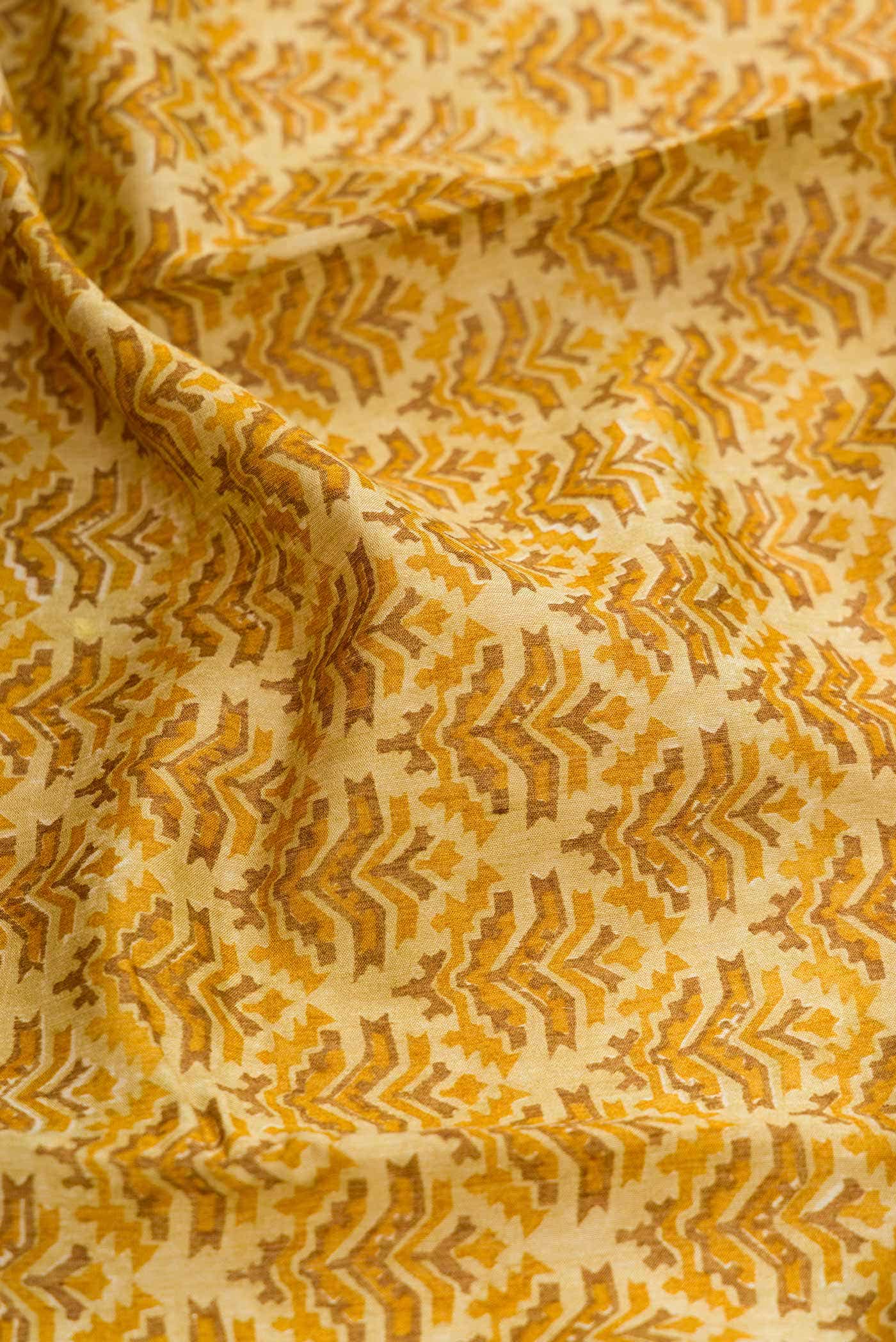Mustard Tussar Silk Saree