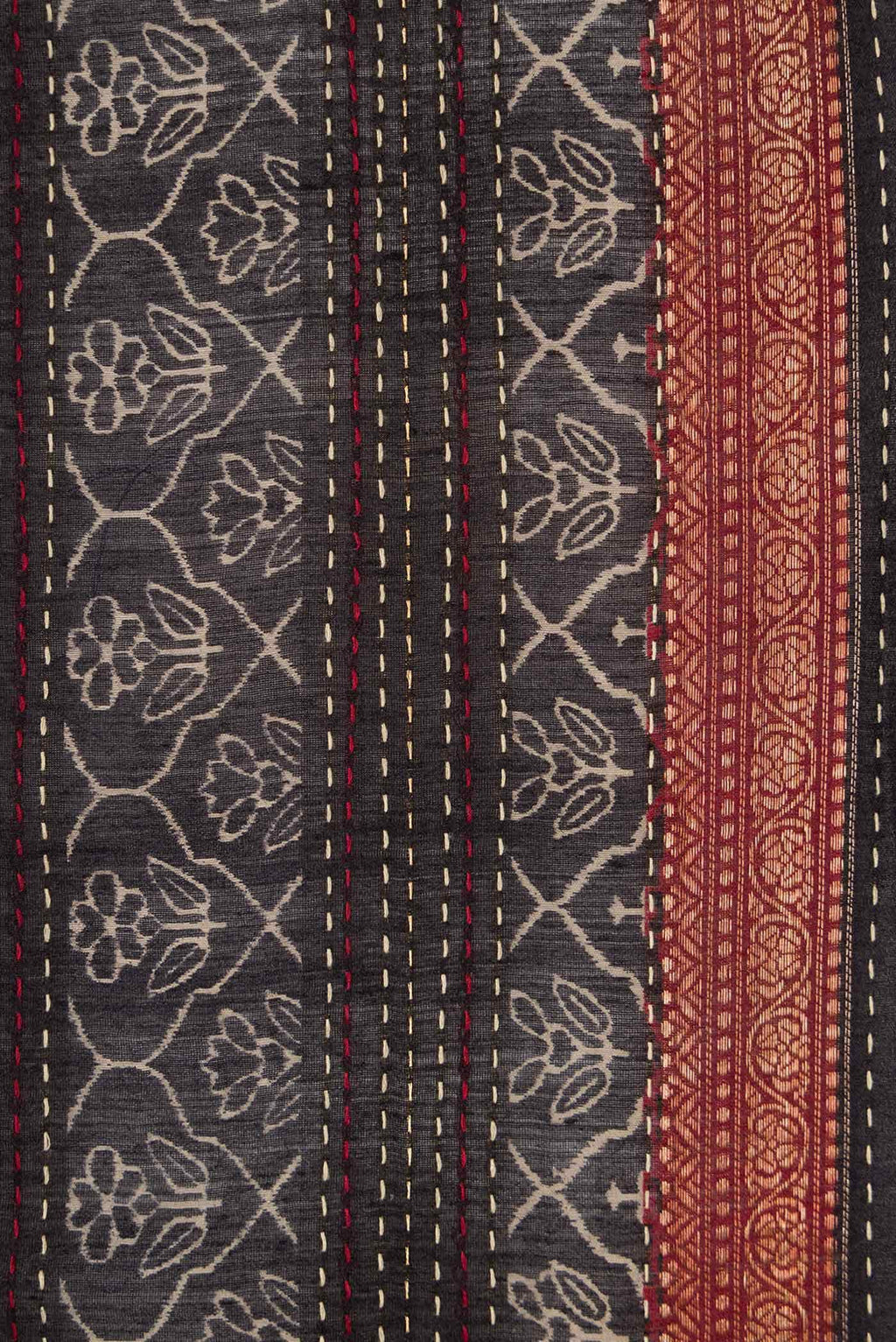 Black Tussar Silk Saree