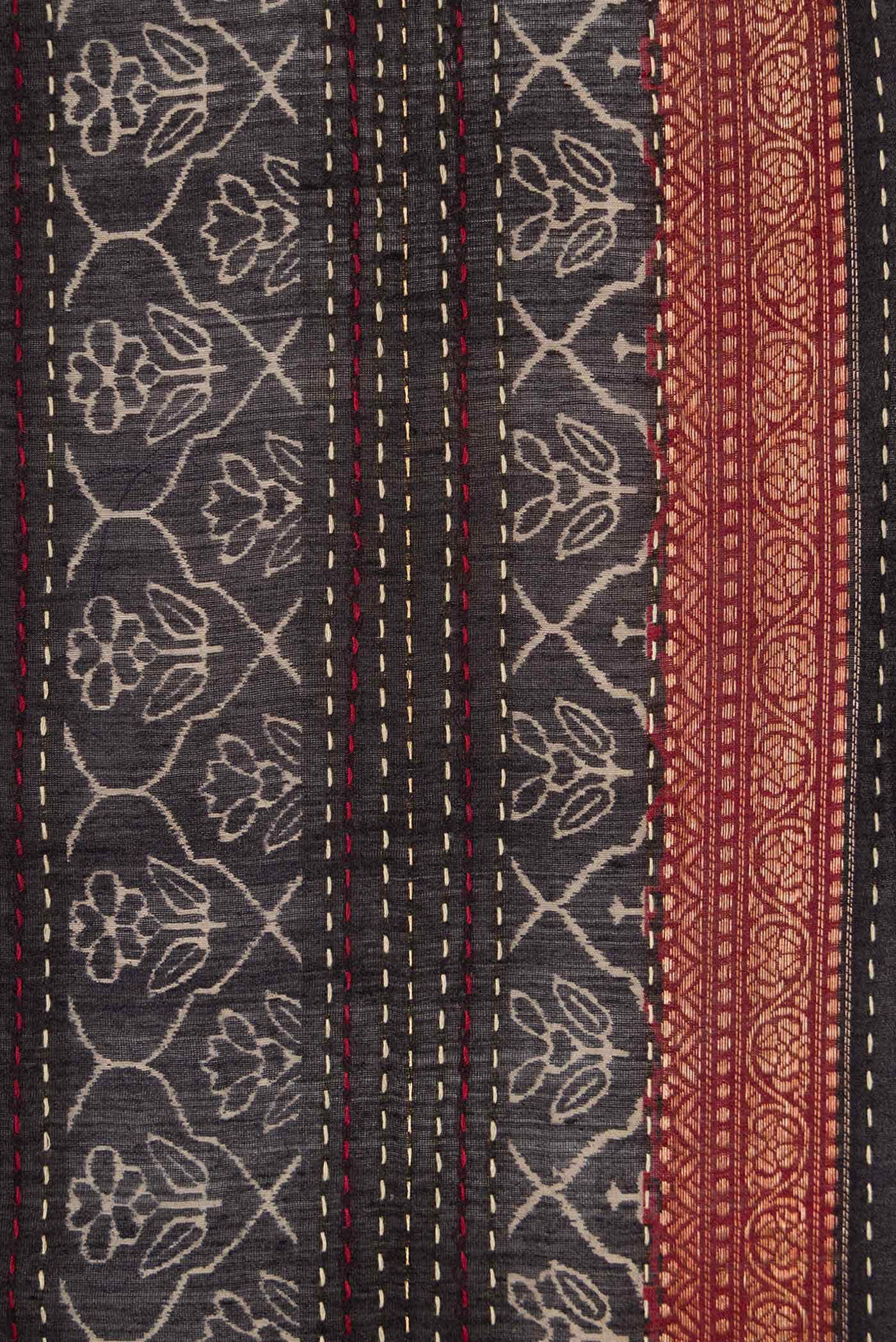 Black Tussar Silk Saree