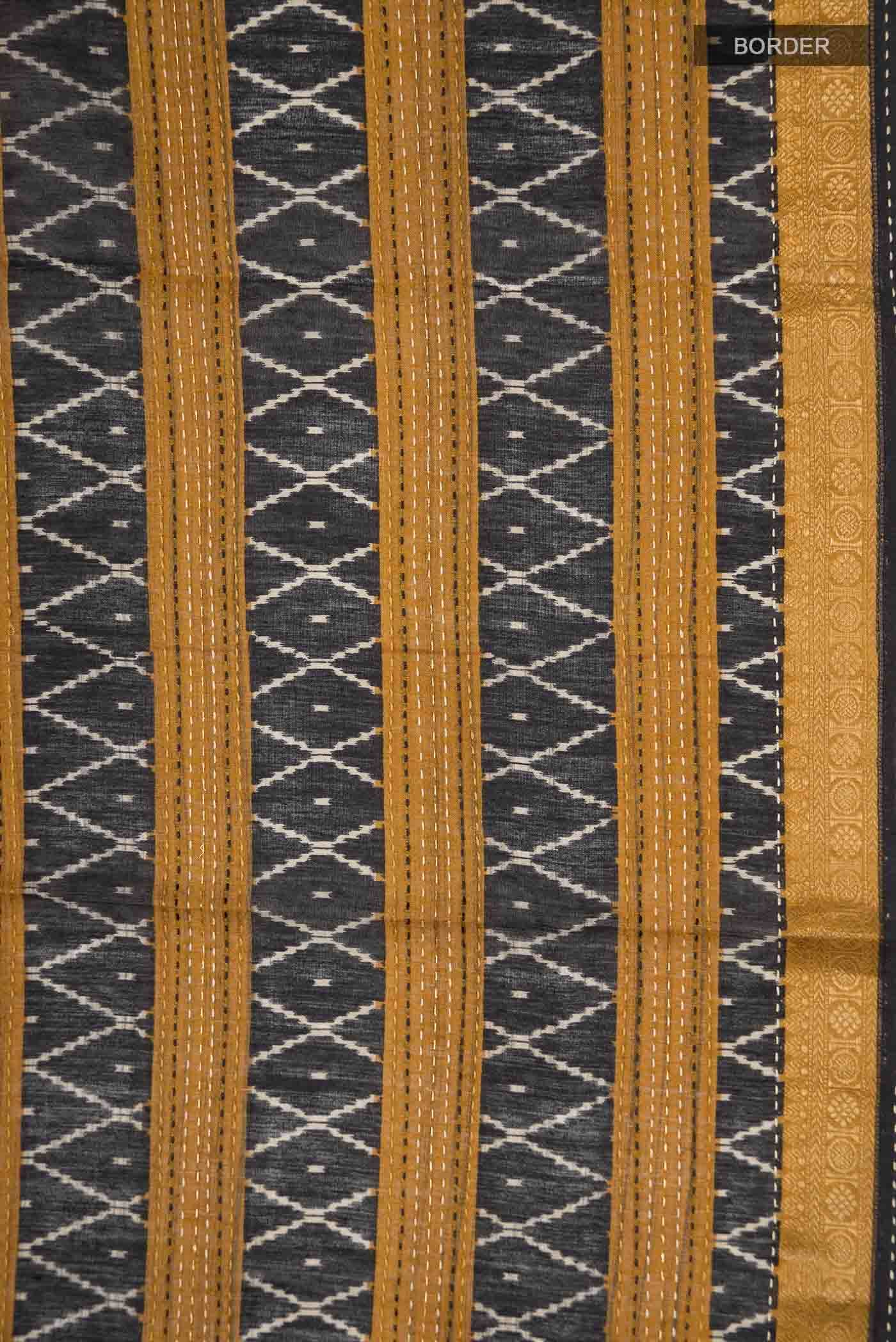 Black Bhagalpuri Tussar Silk Saree
