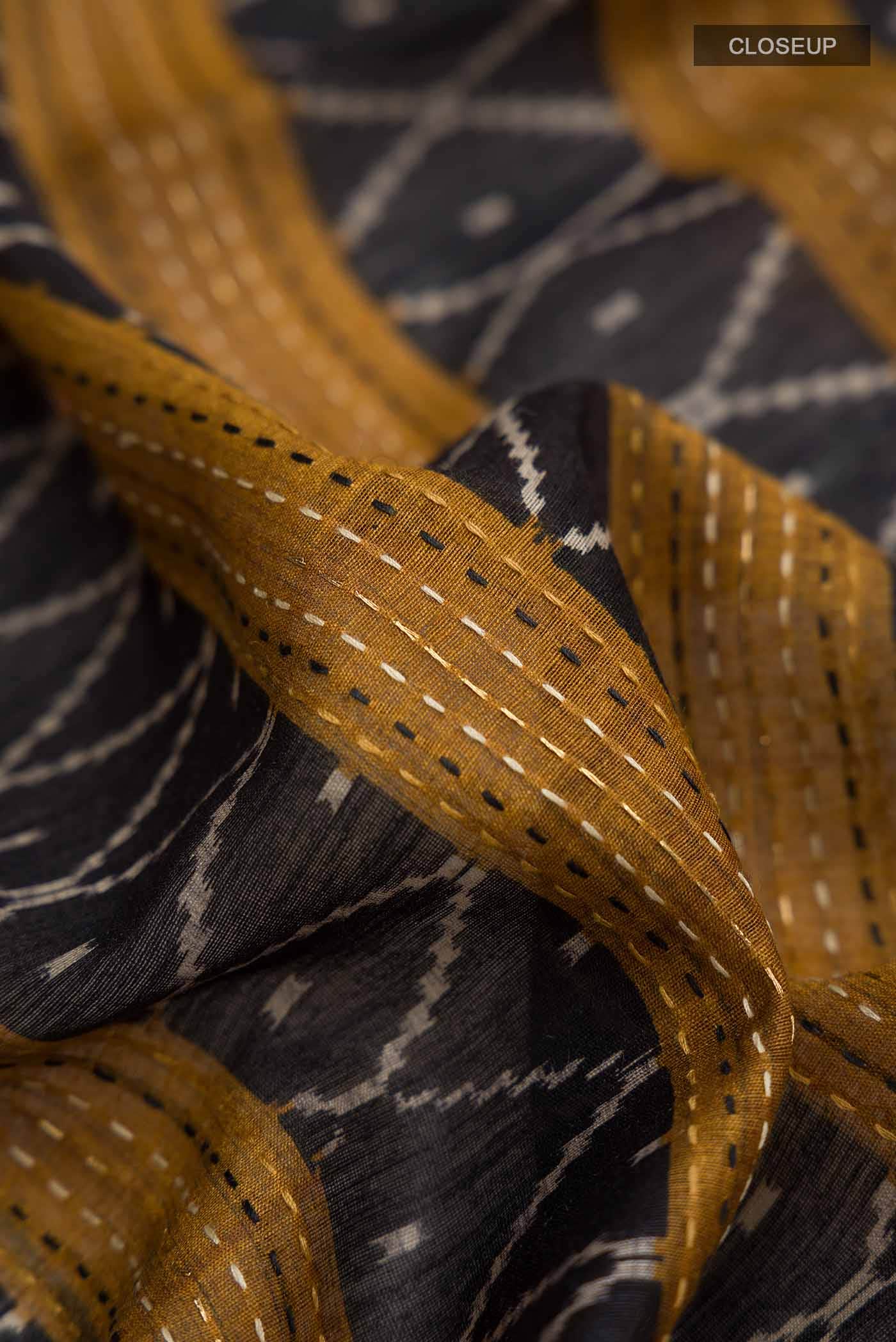 Black Bhagalpuri Tussar Silk Saree