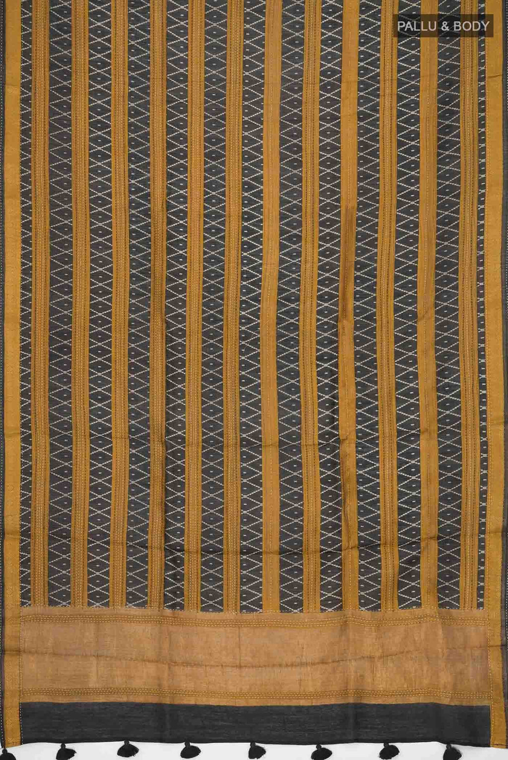 Black Bhagalpuri Tussar Silk Saree