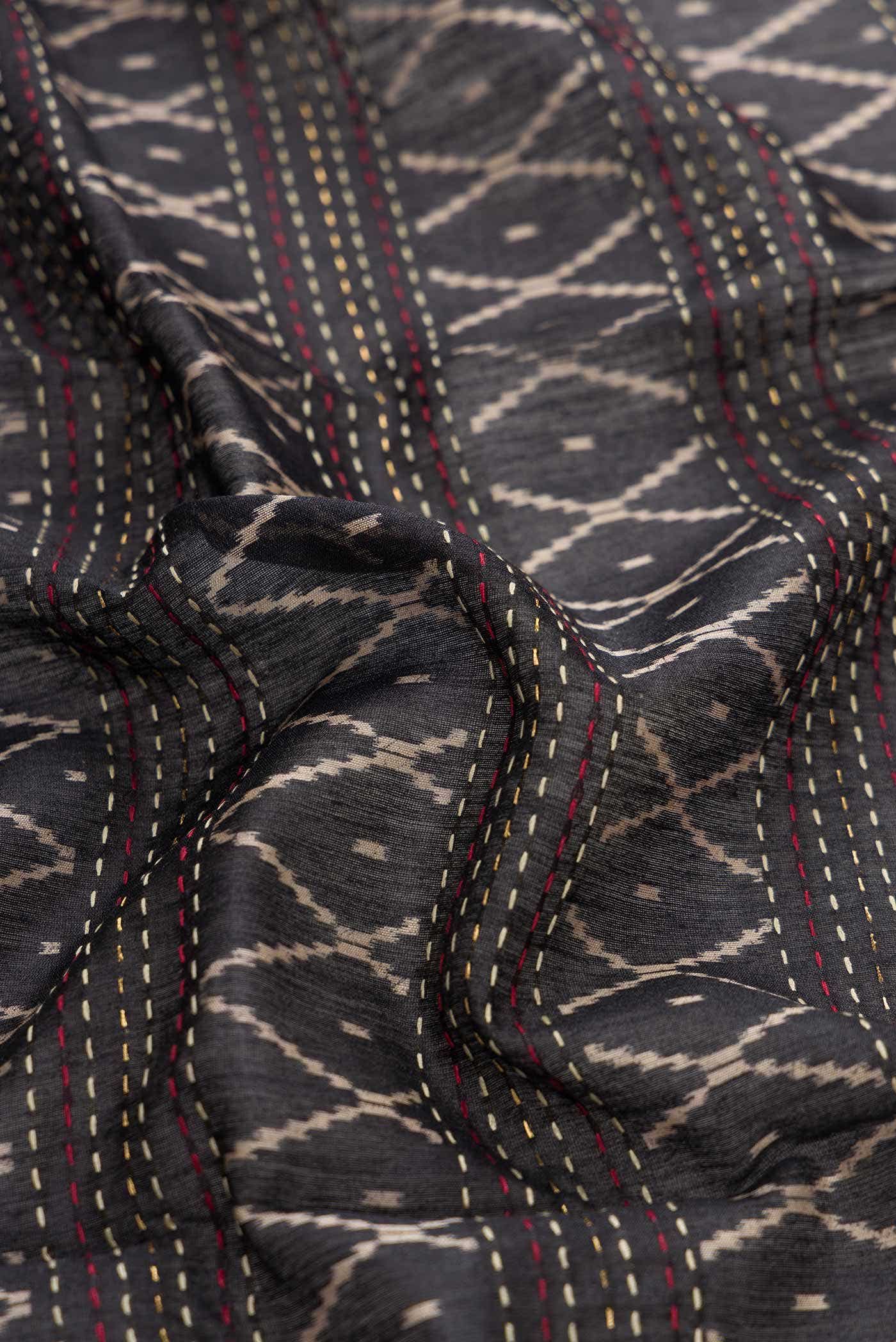 Black Tussar Silk Saree