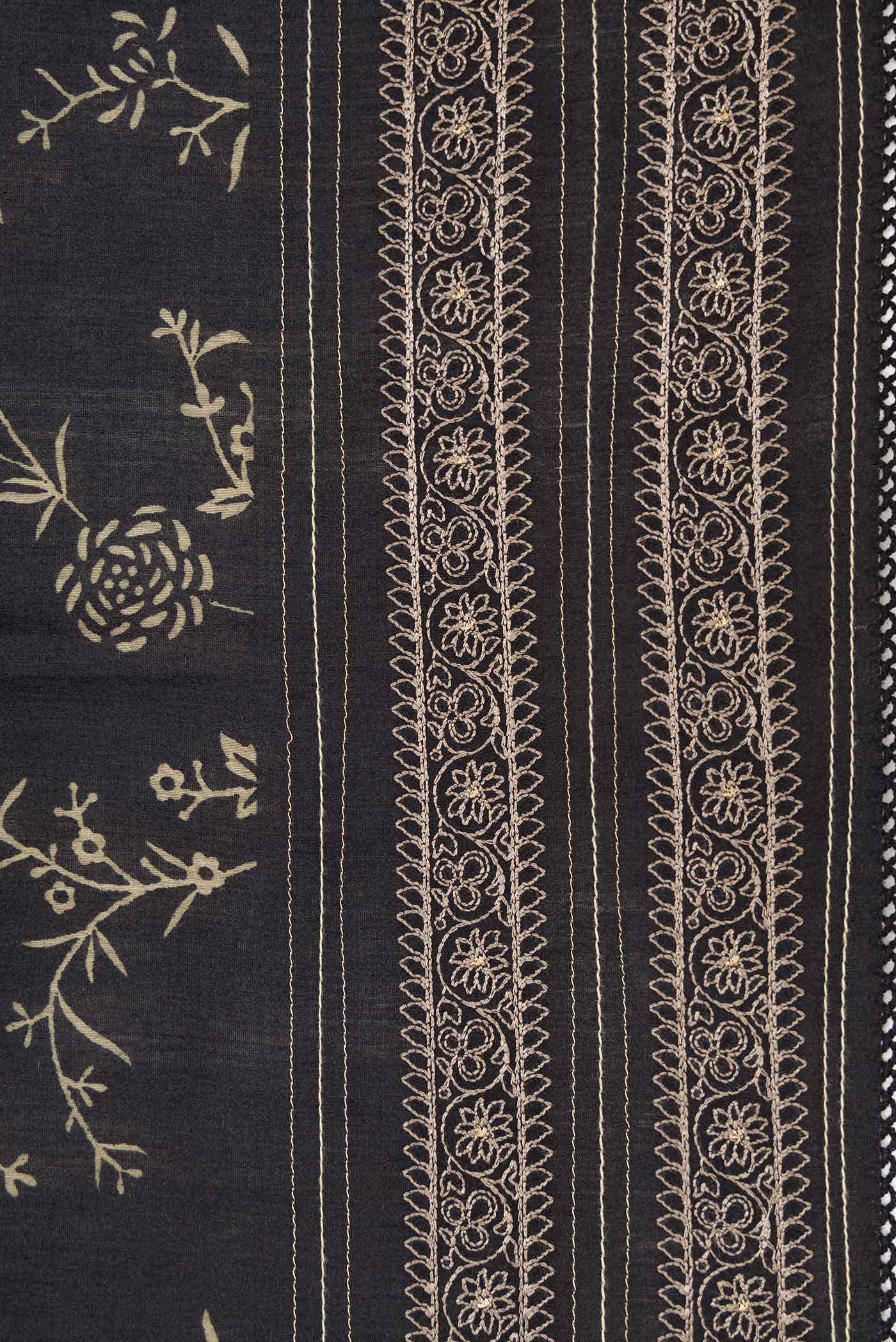 Black Tussar Silk Saree