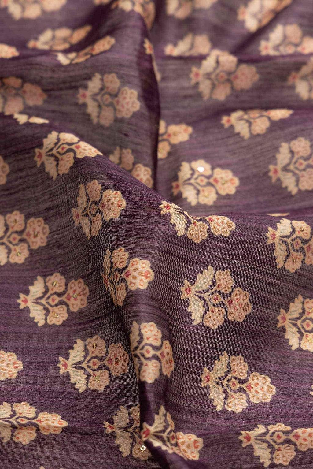 Burgundy Tussar Silk Saree