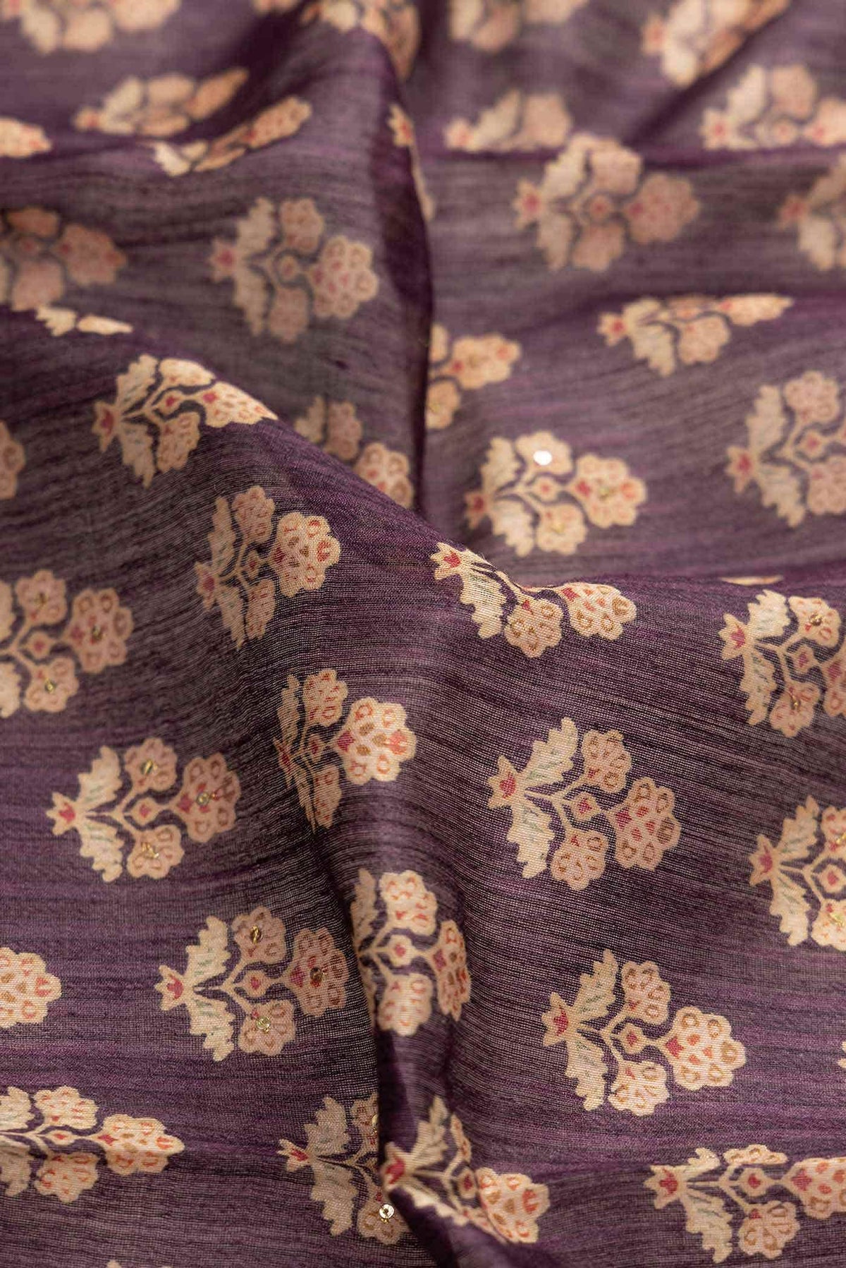 Burgundy Tussar Silk Saree