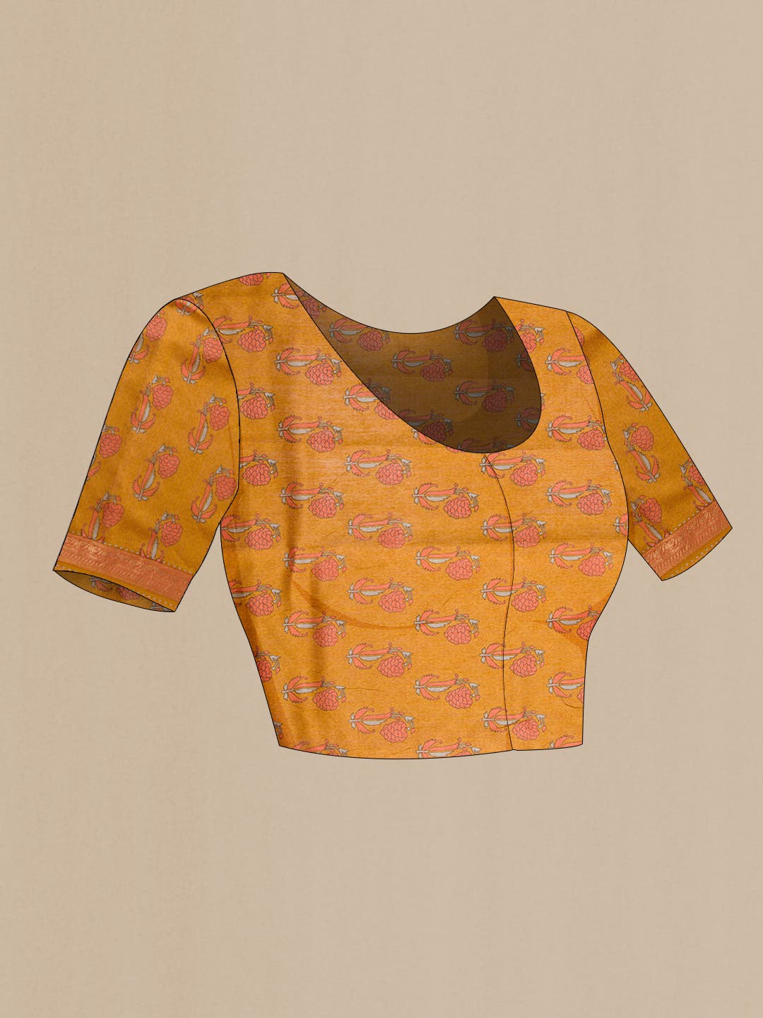 Mustard Tussar Silk Saree