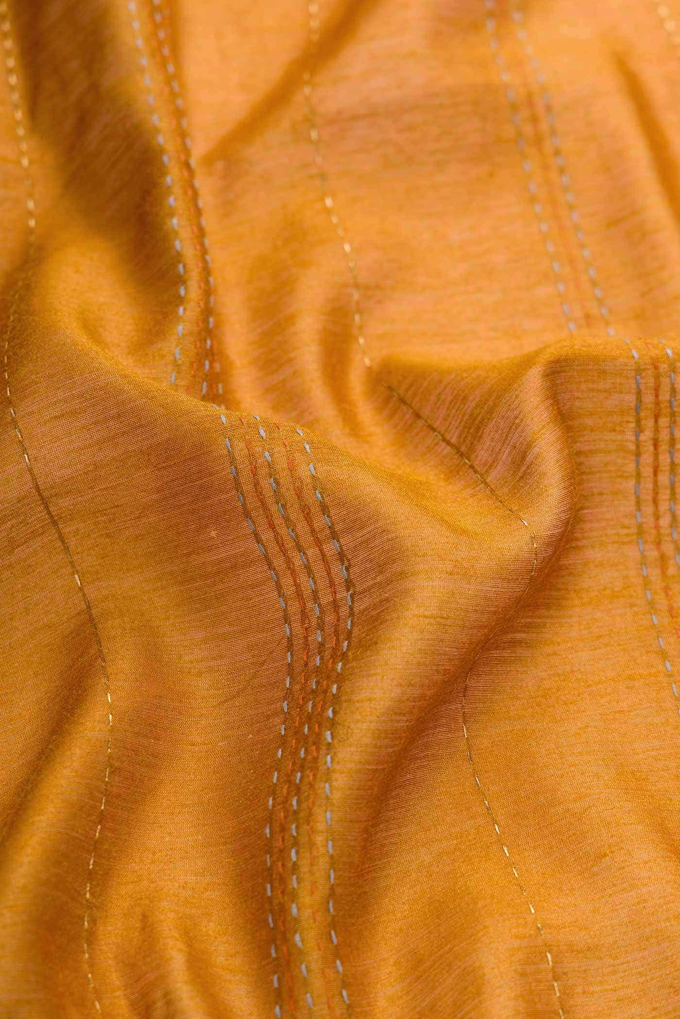 Mustard Tussar Silk Saree