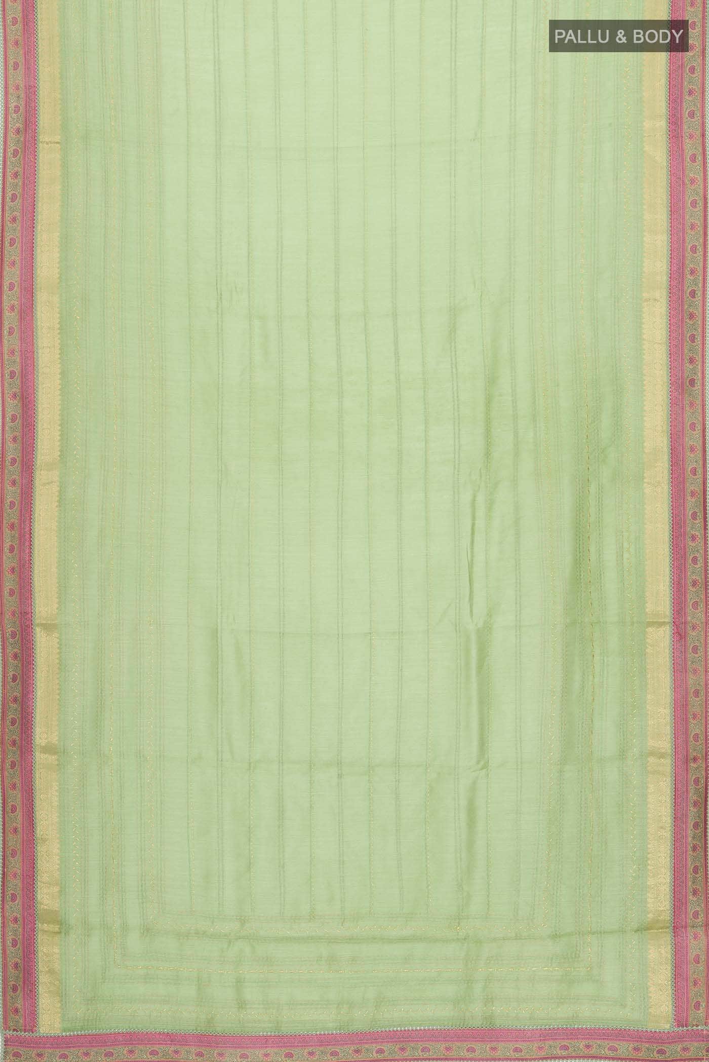 Green Bhagalpuri Tussar Silk Saree