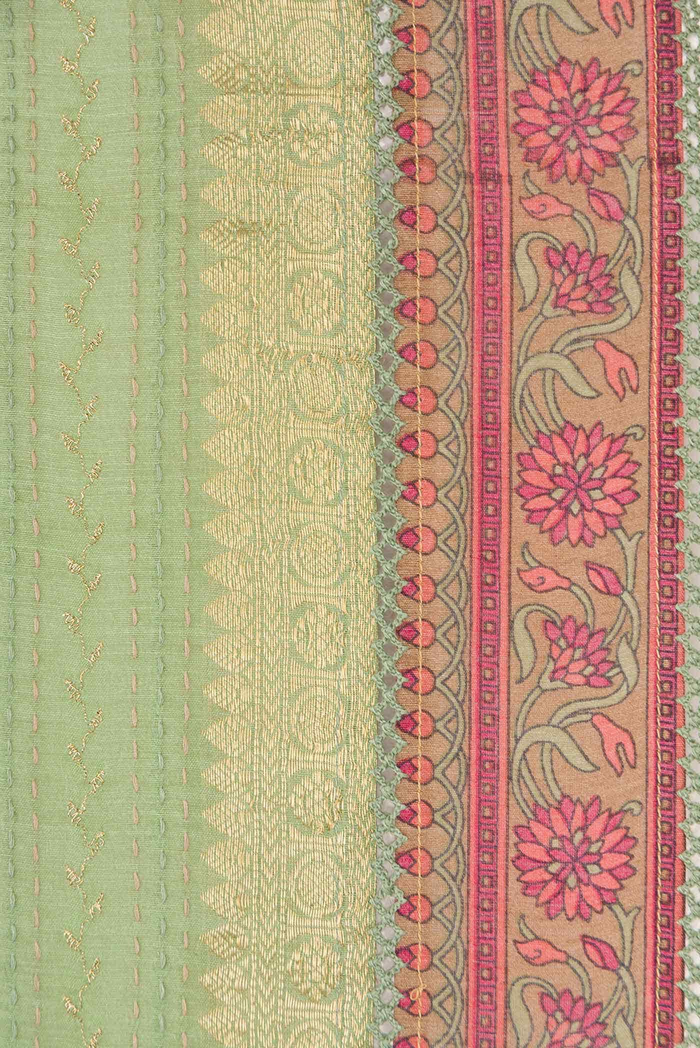 Green Dual Tone Tussar Silk Saree