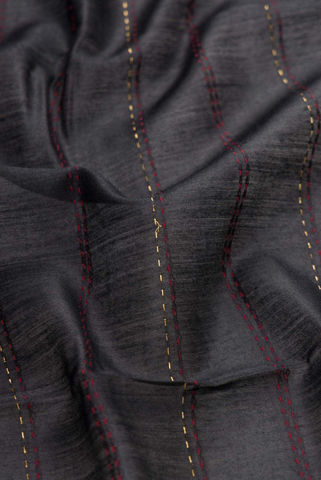 Black Tussar Silk Saree