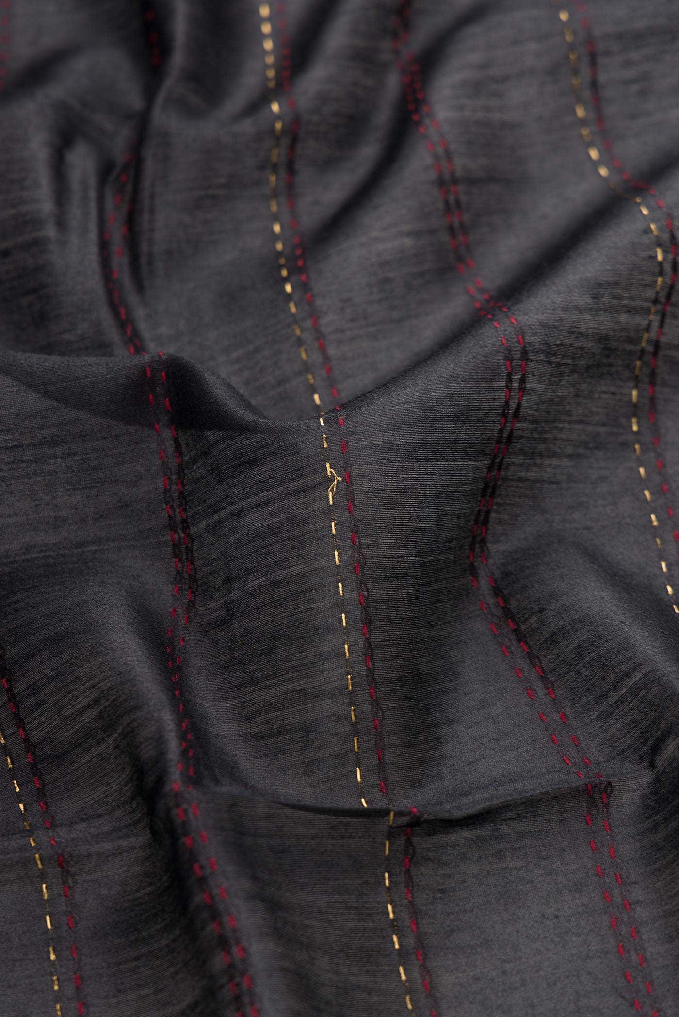 Black Tussar Silk Saree
