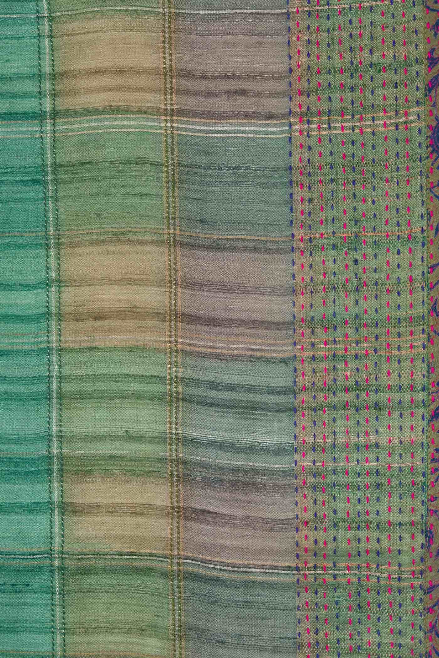Green Tussar Silk Saree