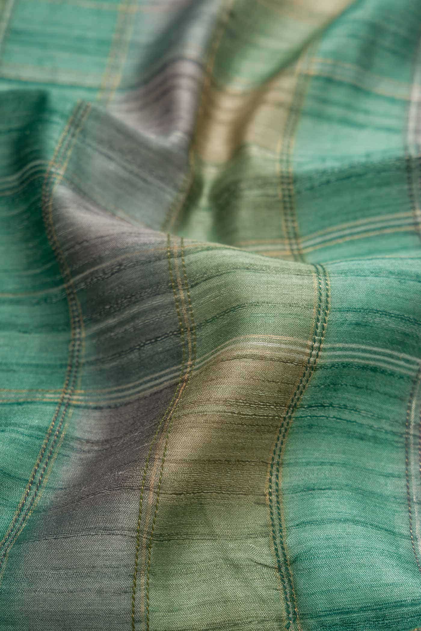 Green Tussar Silk Saree