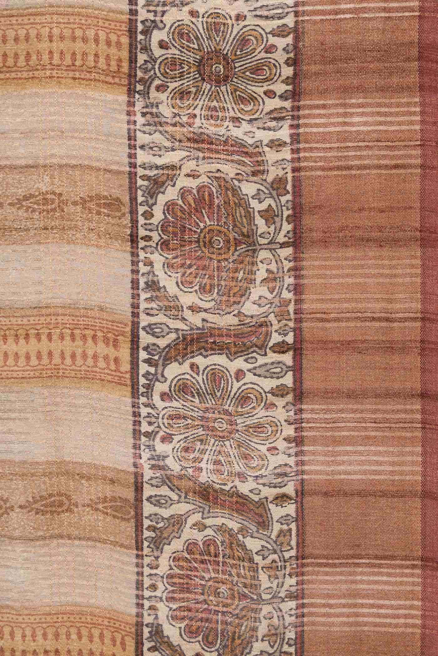 Grey Tussar Silk Saree
