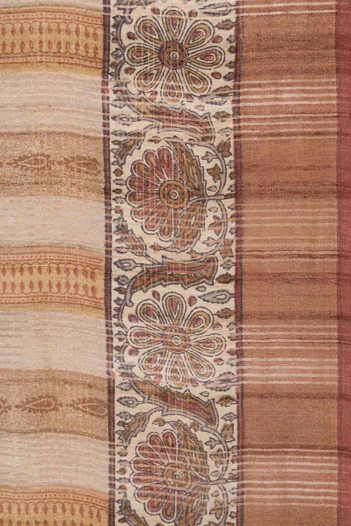 Grey Tussar Silk Saree