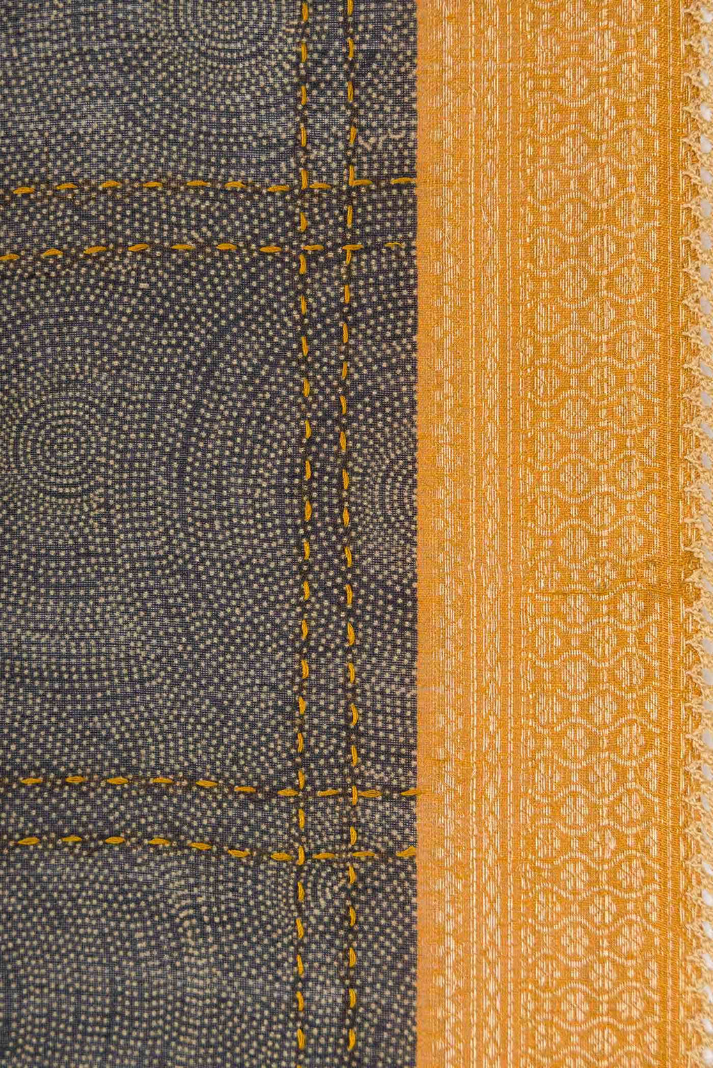 Grey Tussar Silk Saree