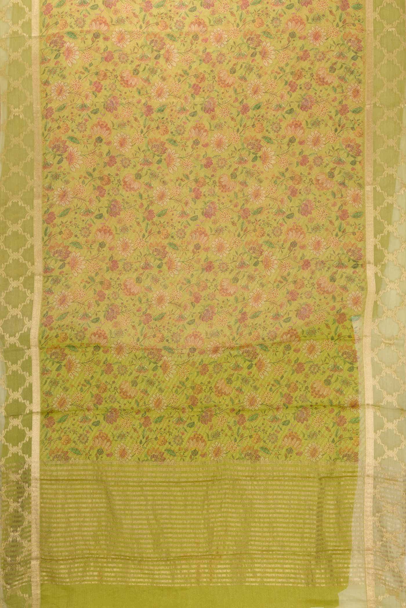 Green Dual Tone Mysore Georgette Saree