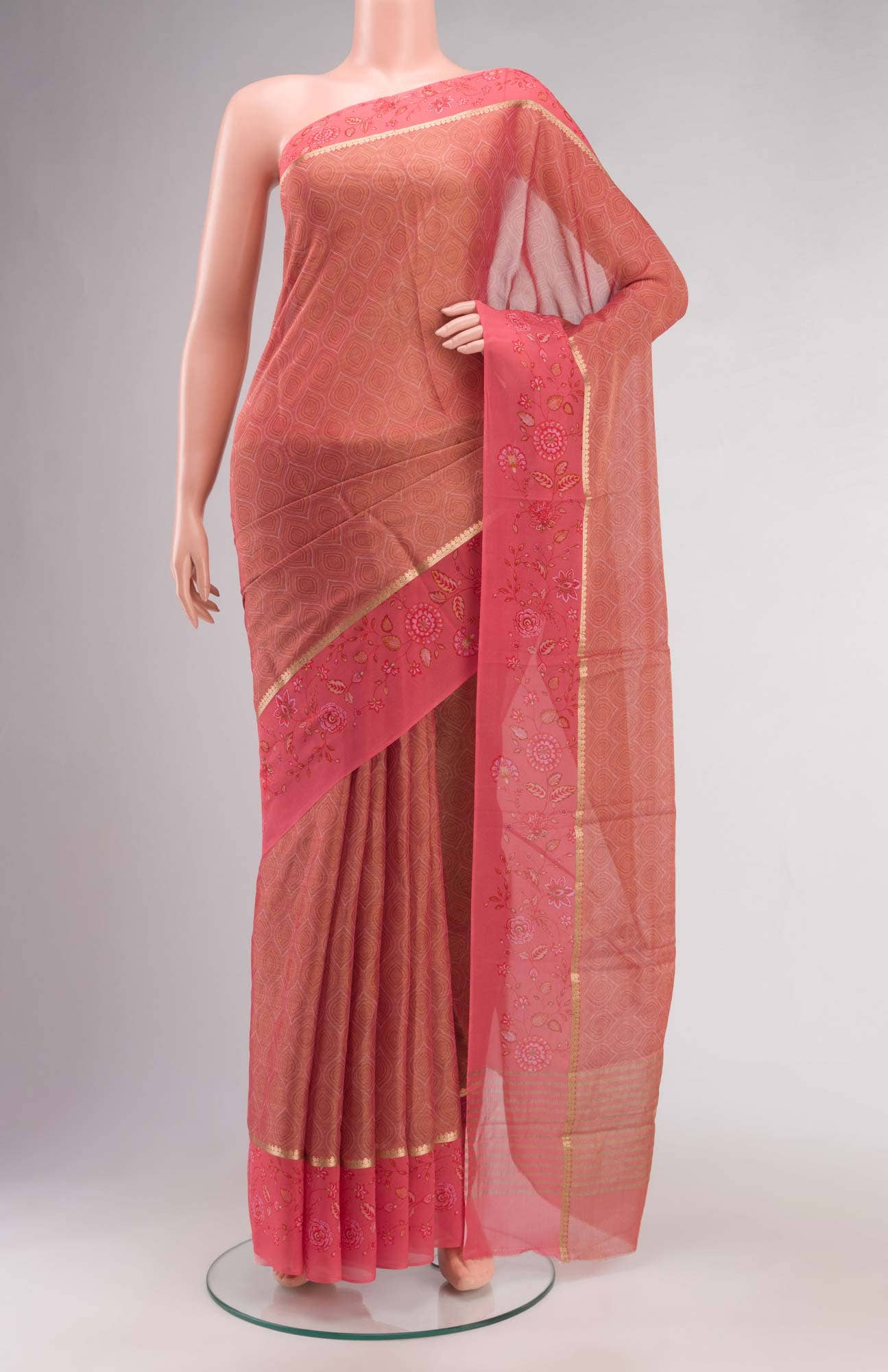 Coral Georgette Saree
