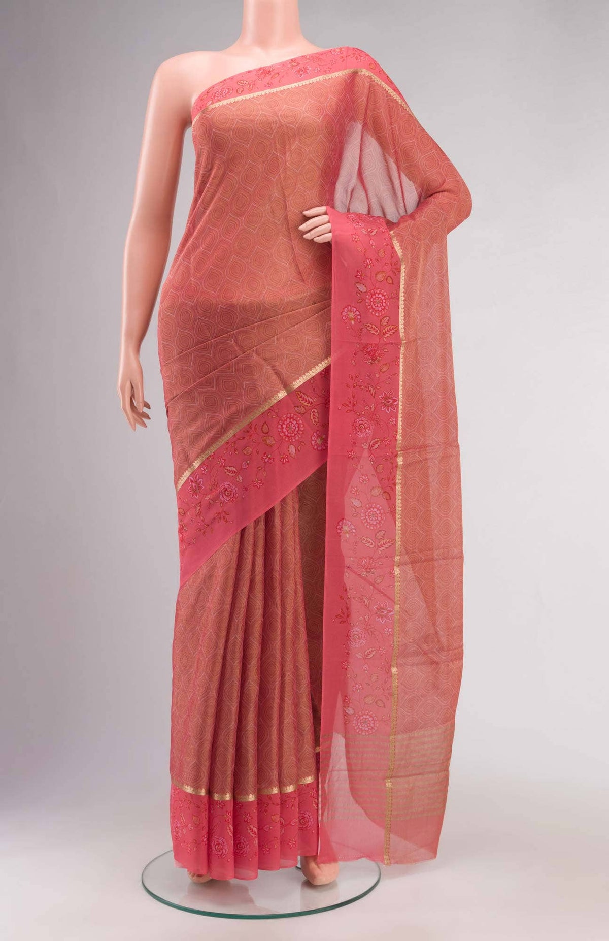 Coral Georgette Saree