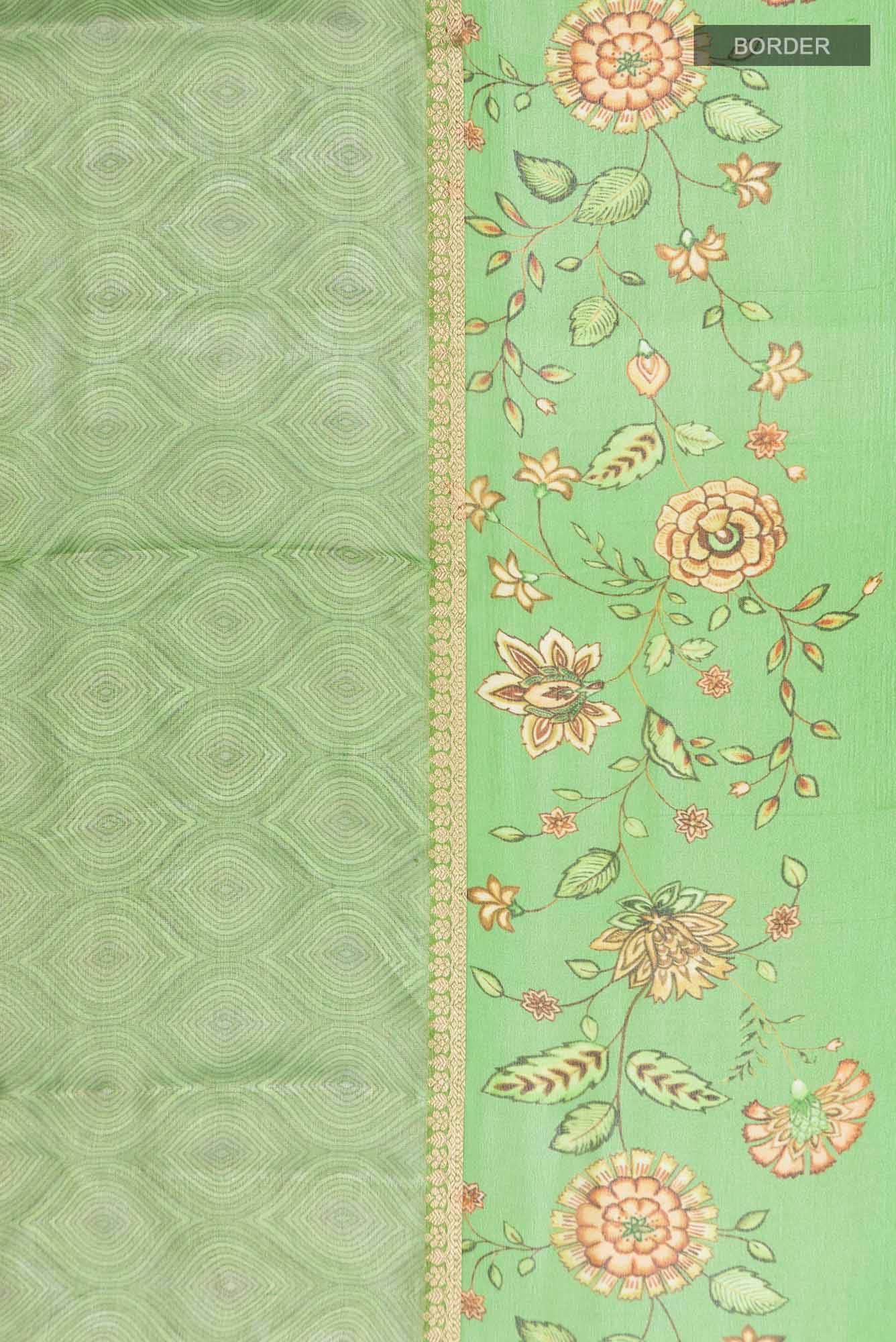 Green Mysore Georgette Saree